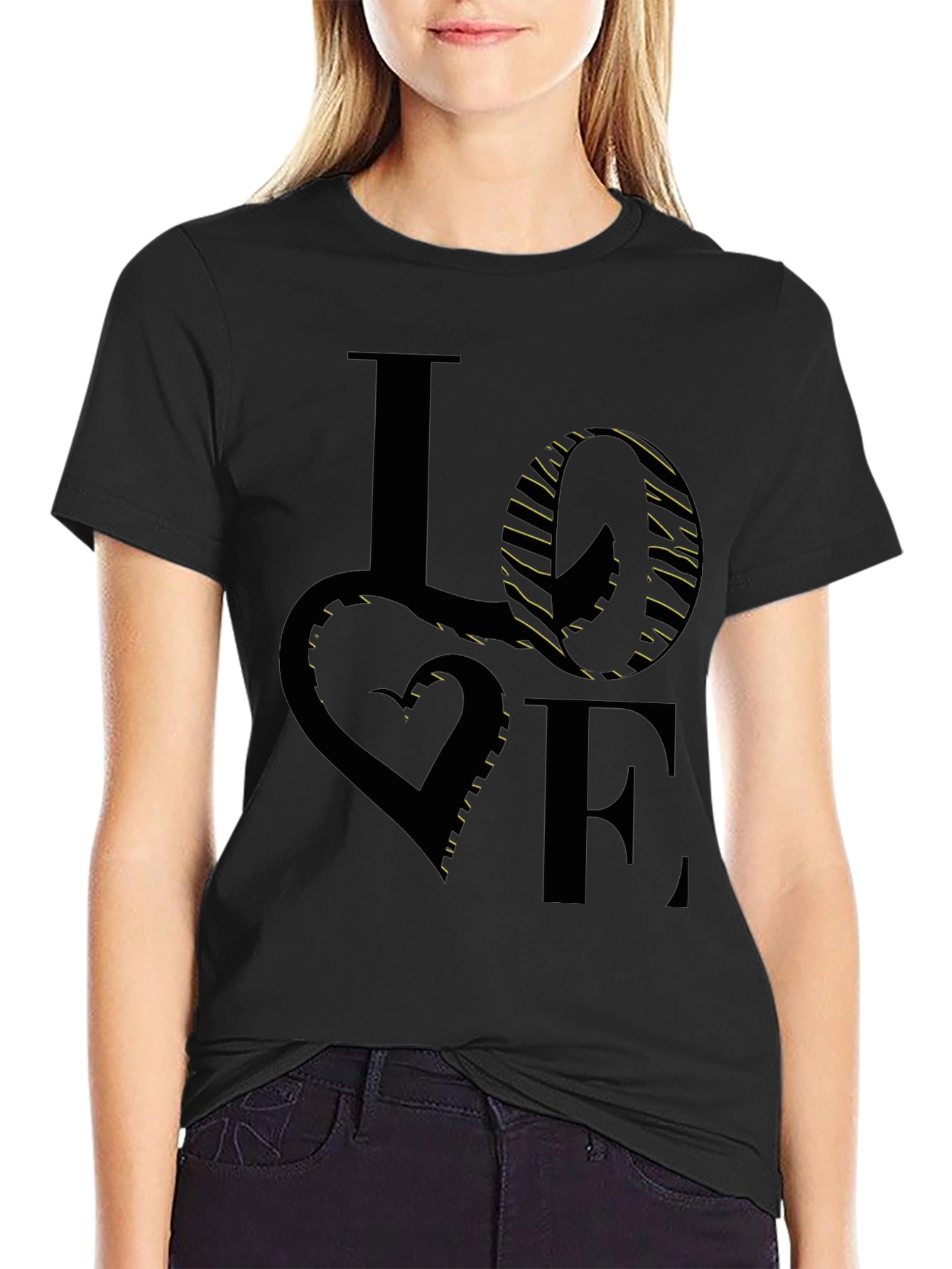 Black Love Graphic Black T-Shirt view 2