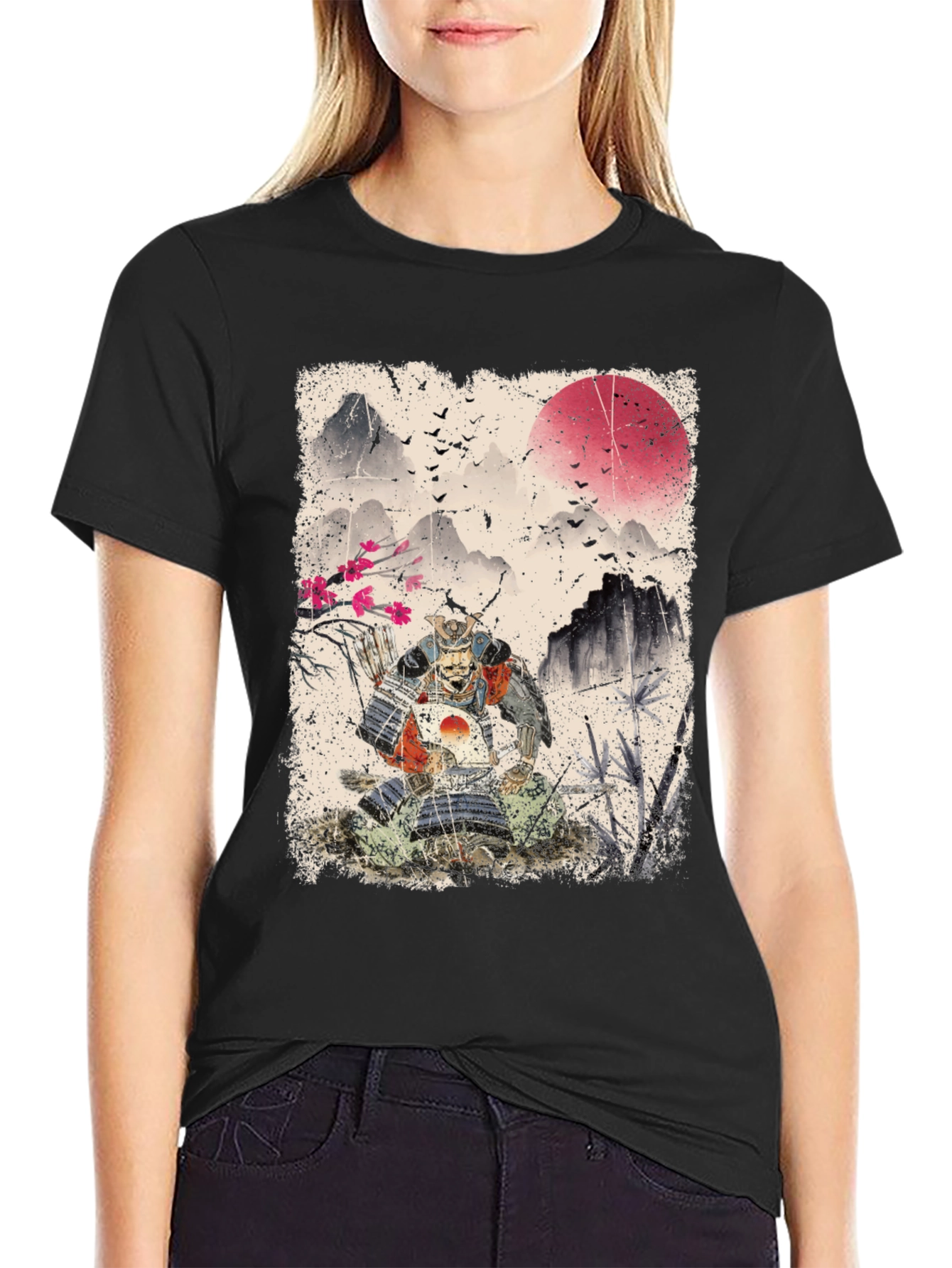 Black Samurai Warrior Graphic T-Shirt view 2