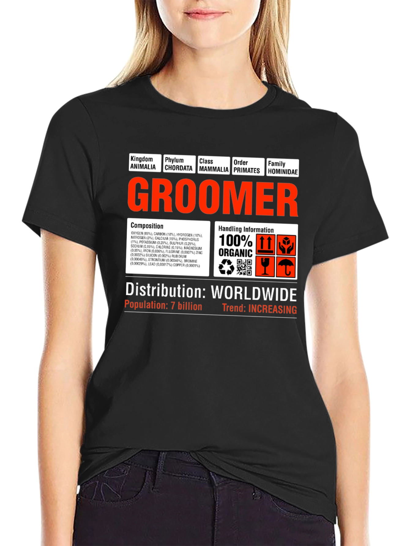 Black Groomer T-Shirt - 100% Organic view 2