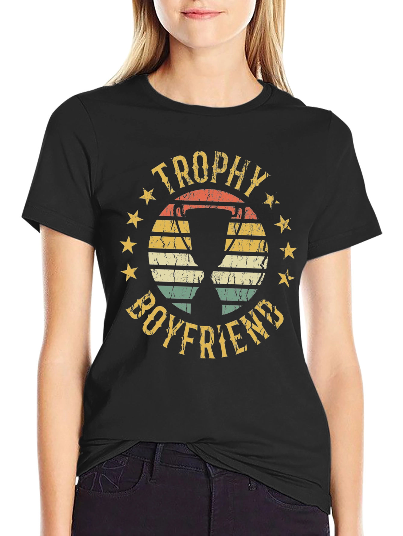 Black Trophy Boyfriend Retro Graphic Tee view 2