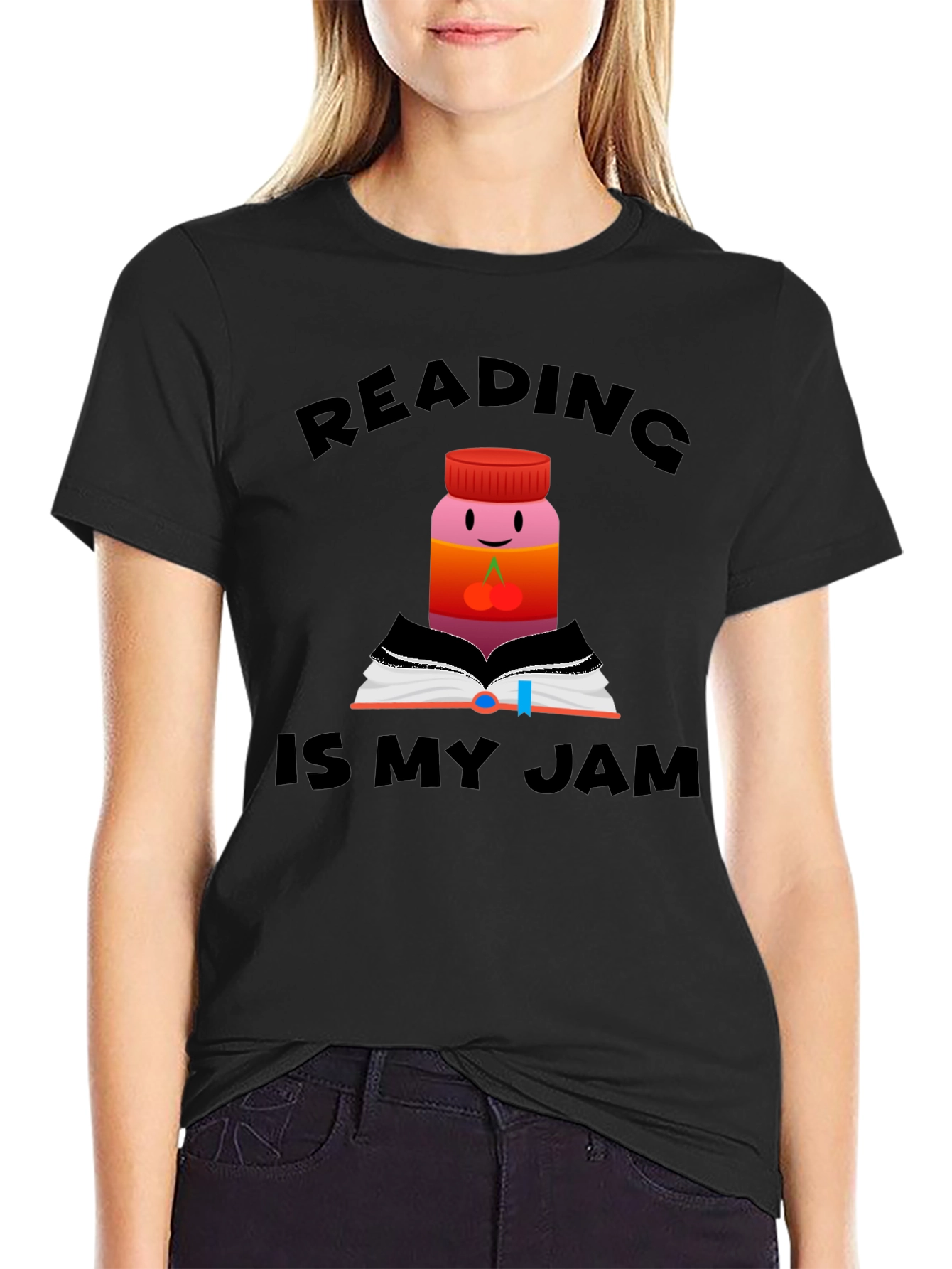 Black Reading is My Jam Funny T-Shirt view 2