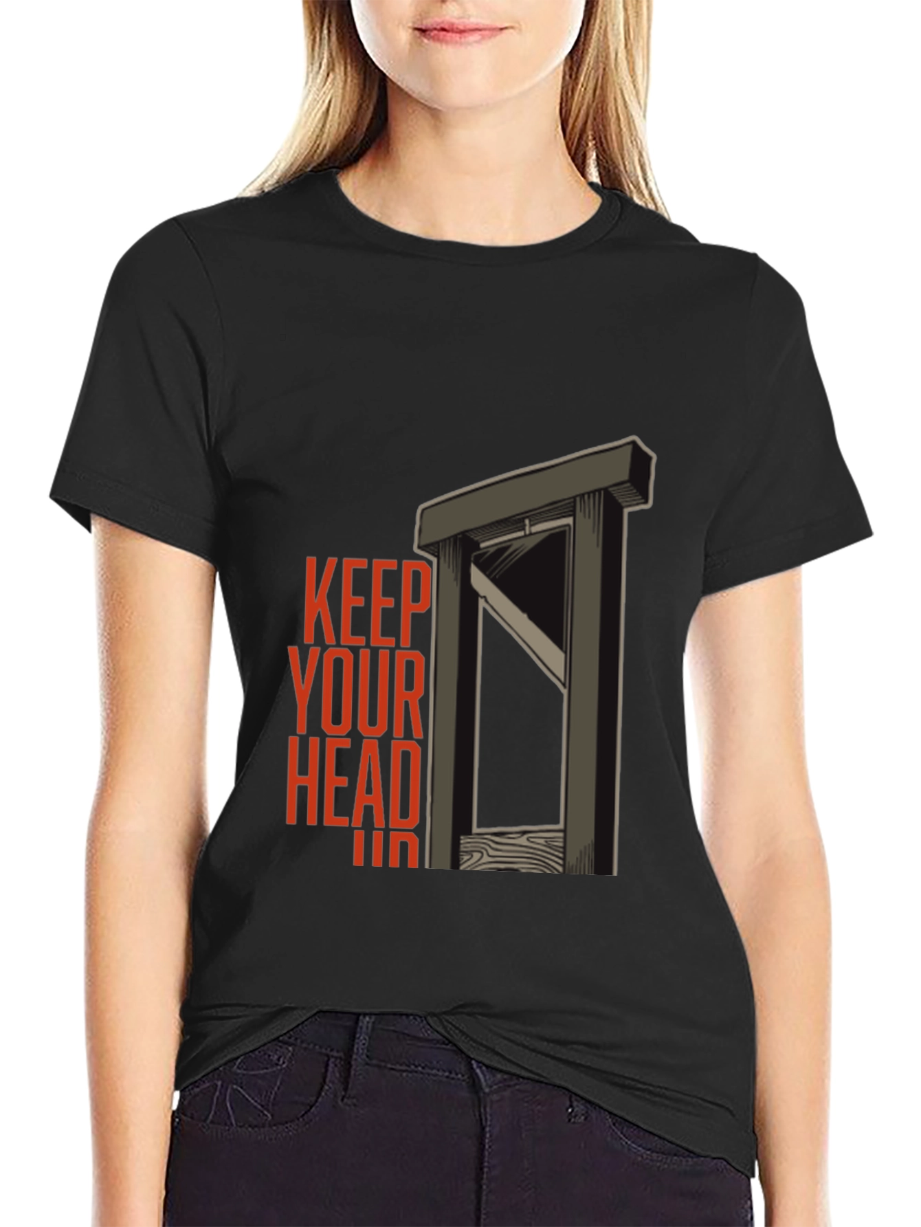 Black Keep Your Head Shirt - Dark Humor Graphic Tee view 2