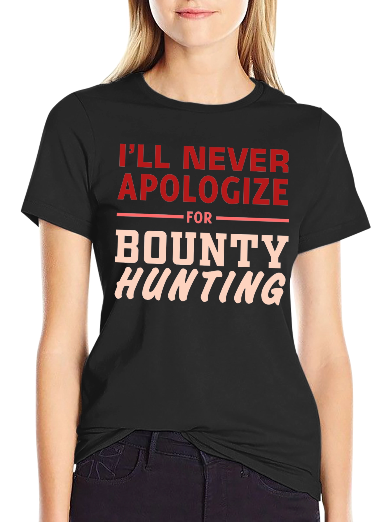 Black Bounty Hunting Graphic T-Shirt - Bold Statement Tee view 2