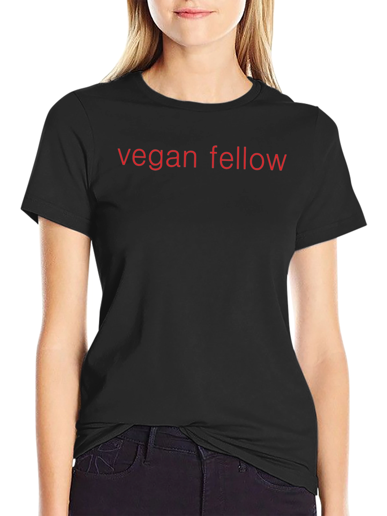 Black Vegan Fellow Black T-Shirt view 2