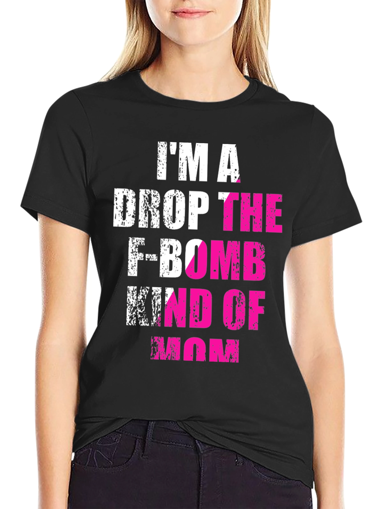 Black I'm a Drop the F-Bomb Kind of Mom T-Shirt view 2