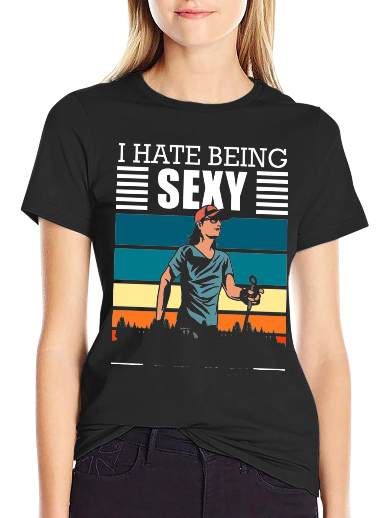 Black I Hate Being Sexy T-Shirt view 2