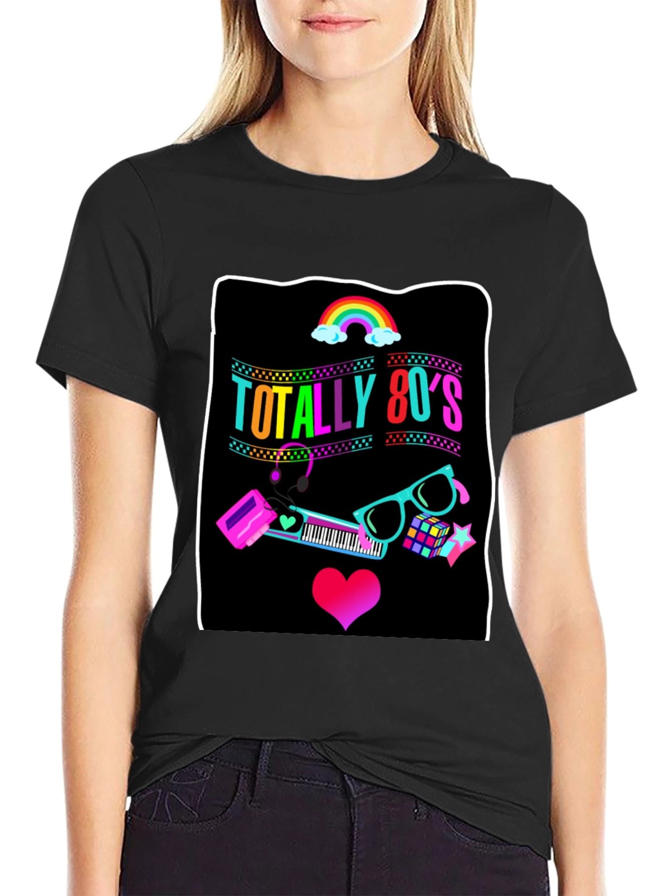 Black Totally 80's Retro T-Shirt view 2