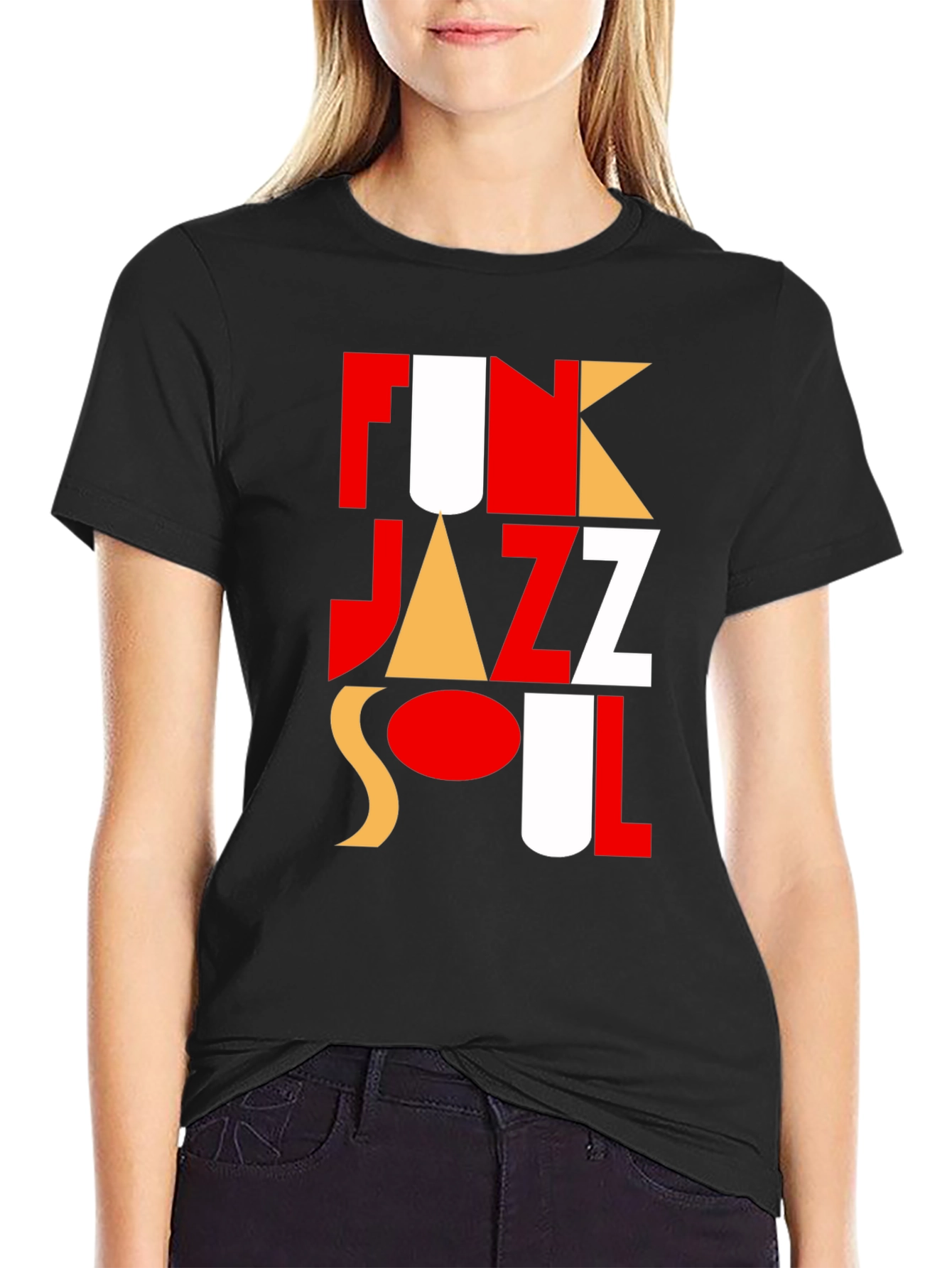 Black Funky Jazz Soul T-Shirt - Bold Graphic Tee view 2