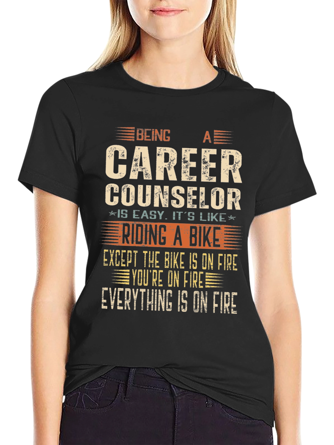 Black Career Counselor T-Shirt - Funny Job Gift view 2