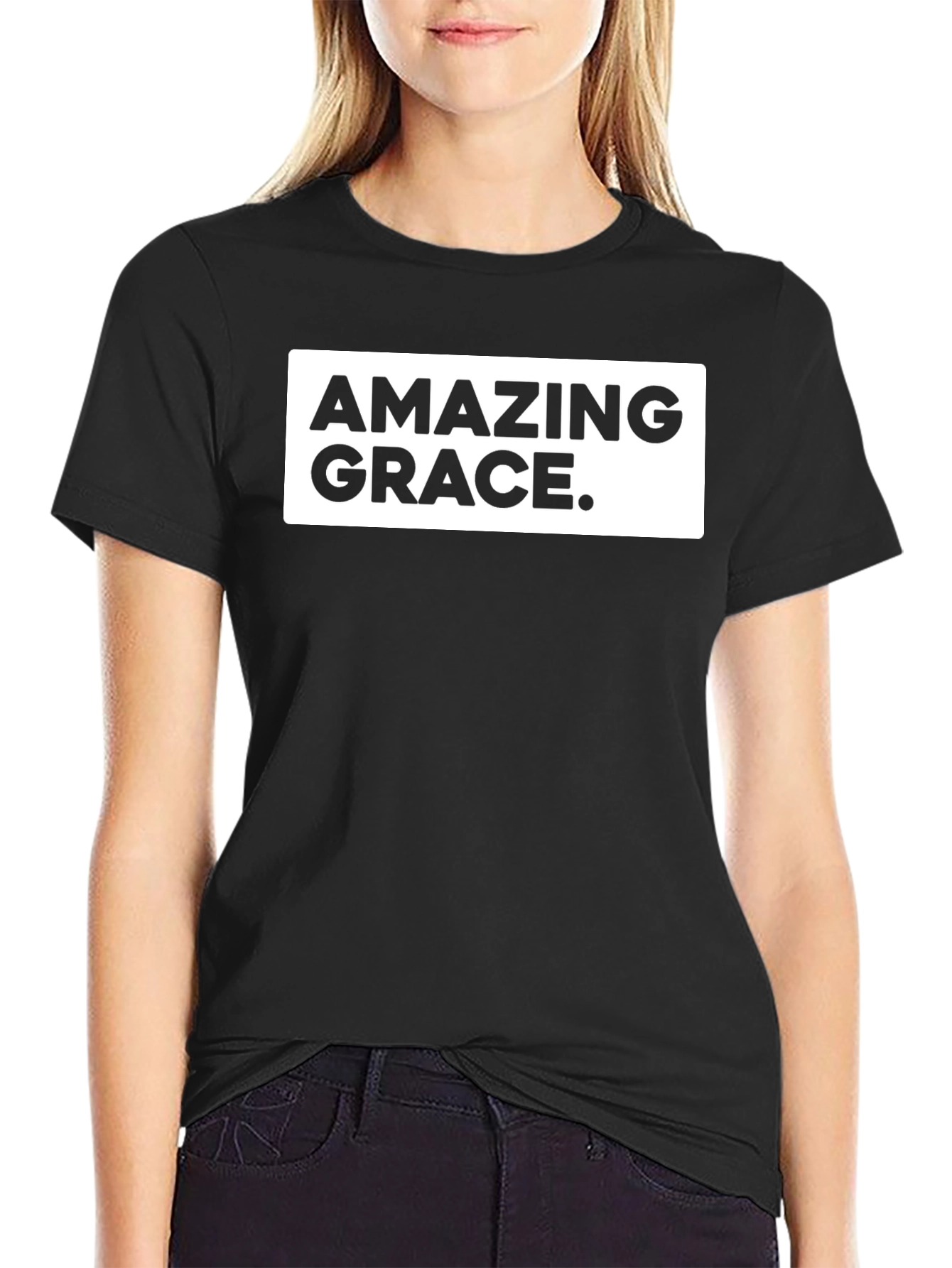 Black Amazing Grace Black Tee - Classic Design view 2