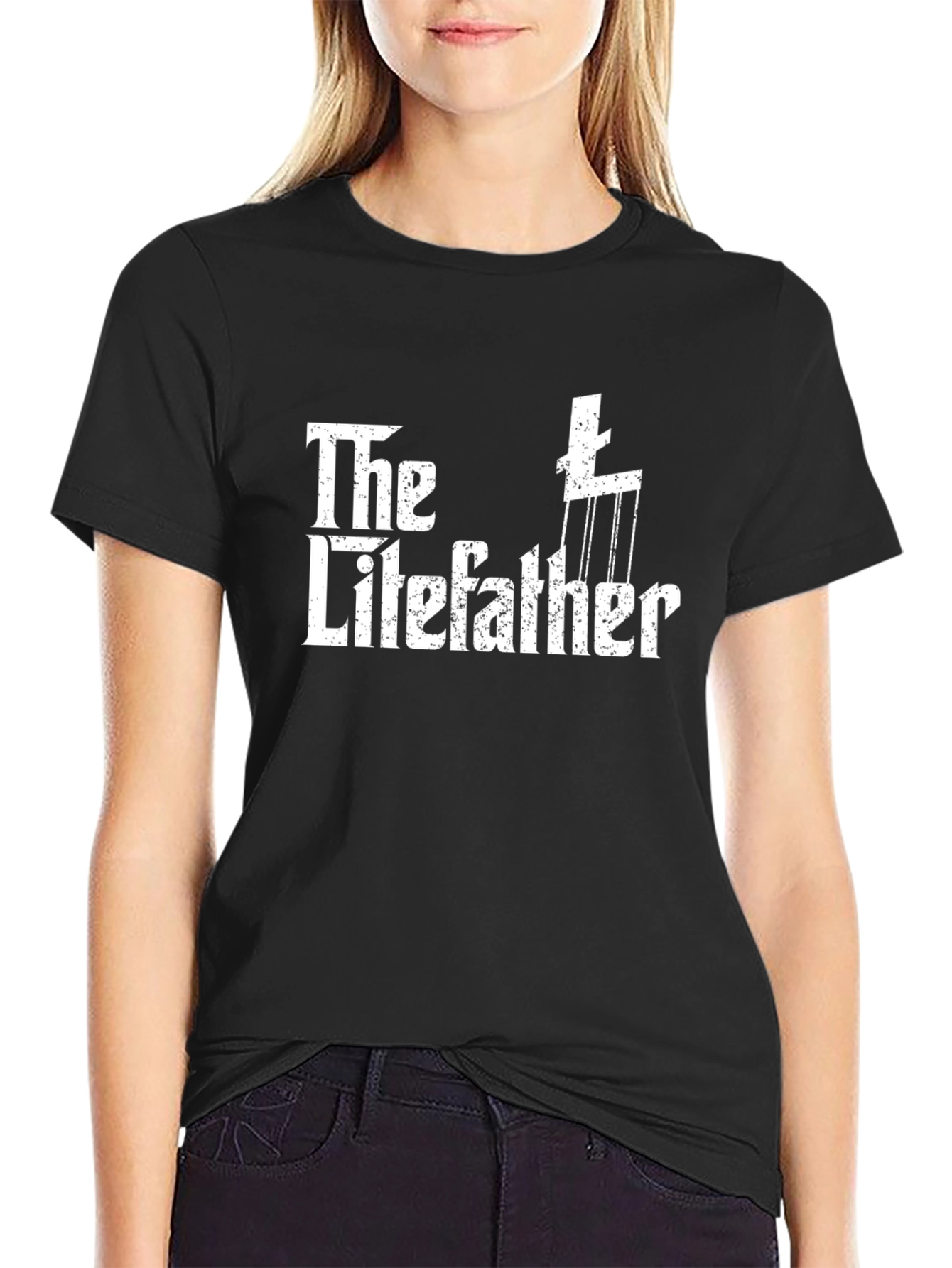 Black The Lifefather T-Shirt - Godfather Parody view 2