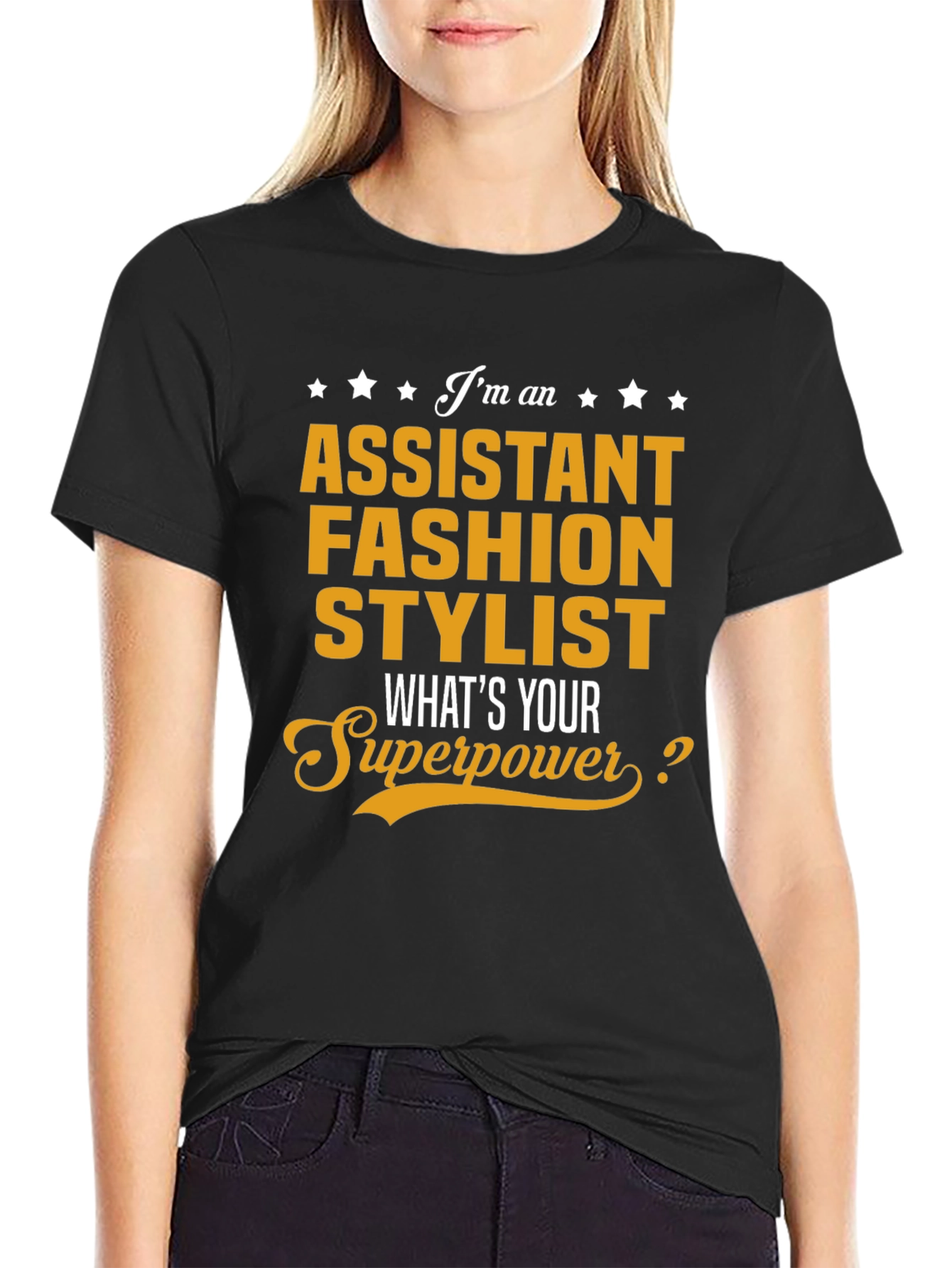 Black Assistant Fashion Stylist Superpower T-Shirt view 2