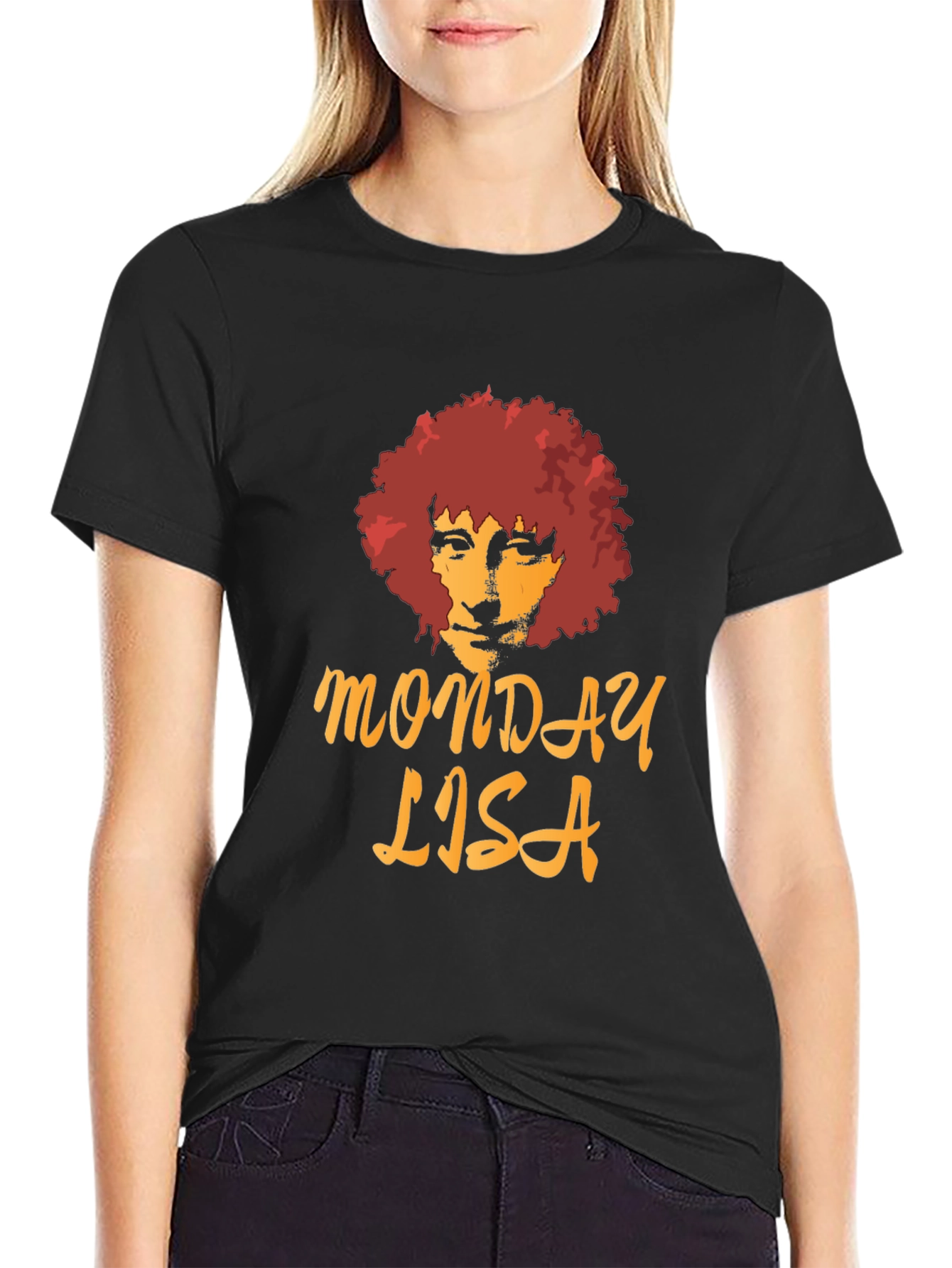 Black Monday Lisa Graphic T-Shirt - Black view 2