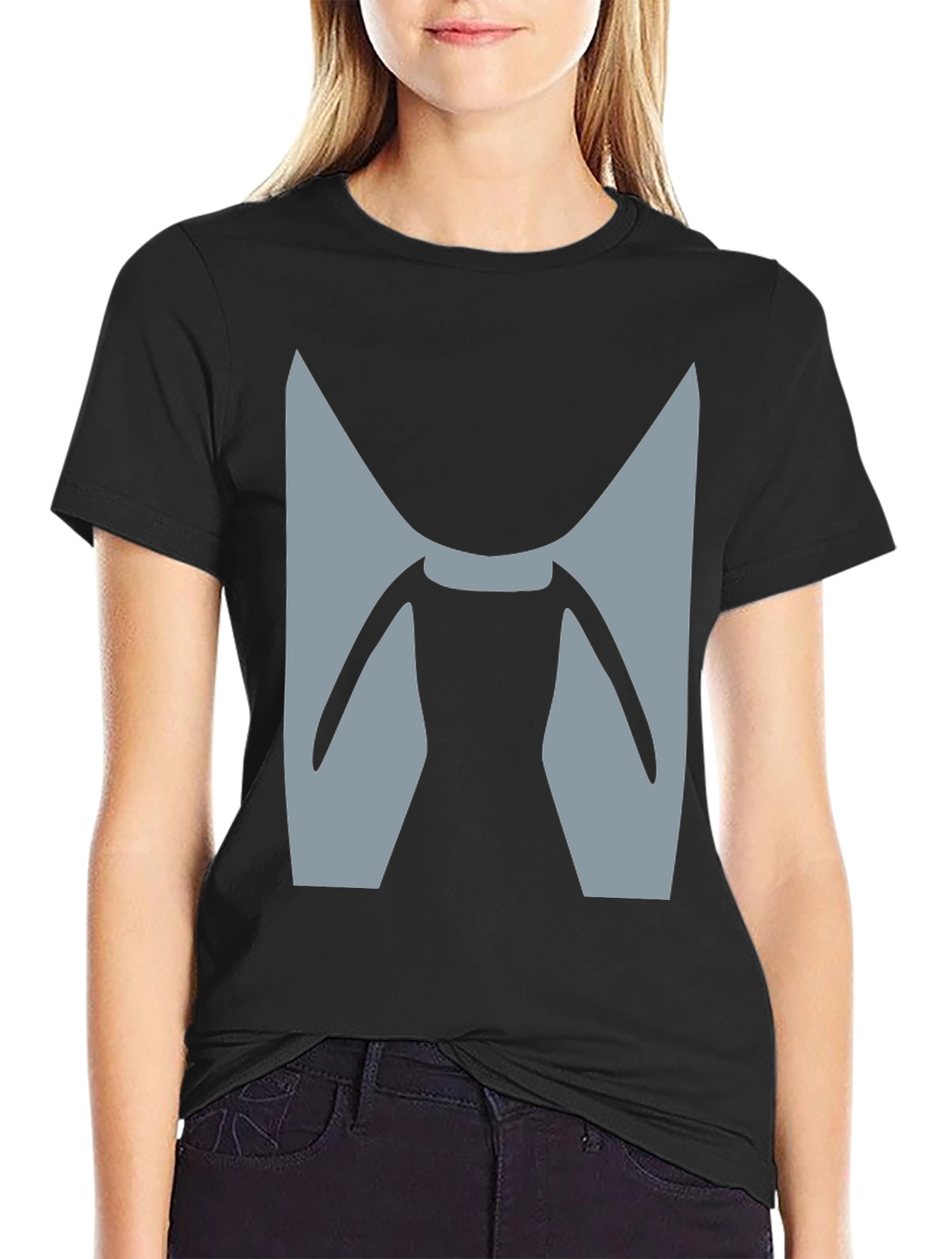 Black Abstract "M" Graphic Tee - Modern Style view 2