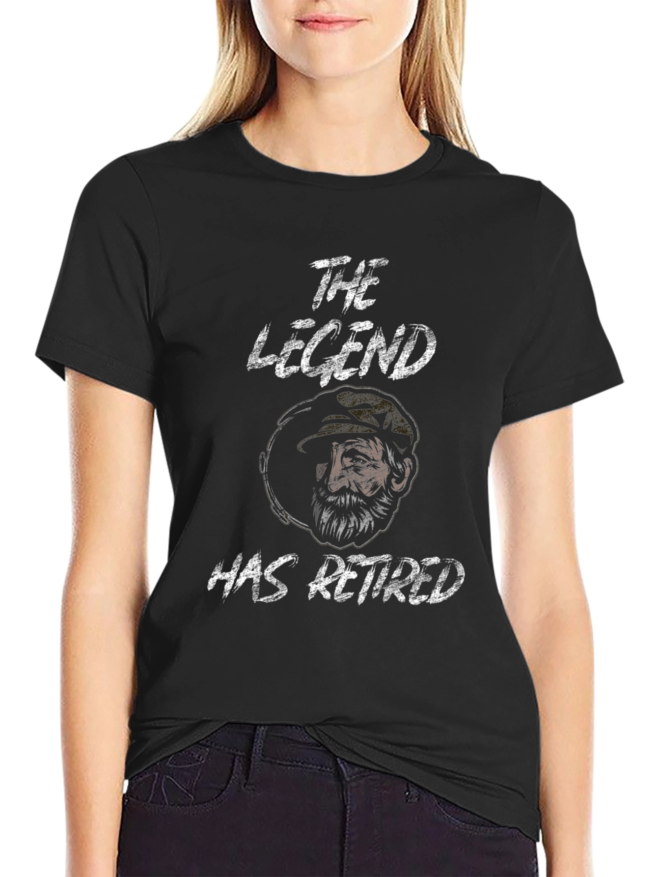 Black The Legend Has Retired Graphic T-Shirt view 2