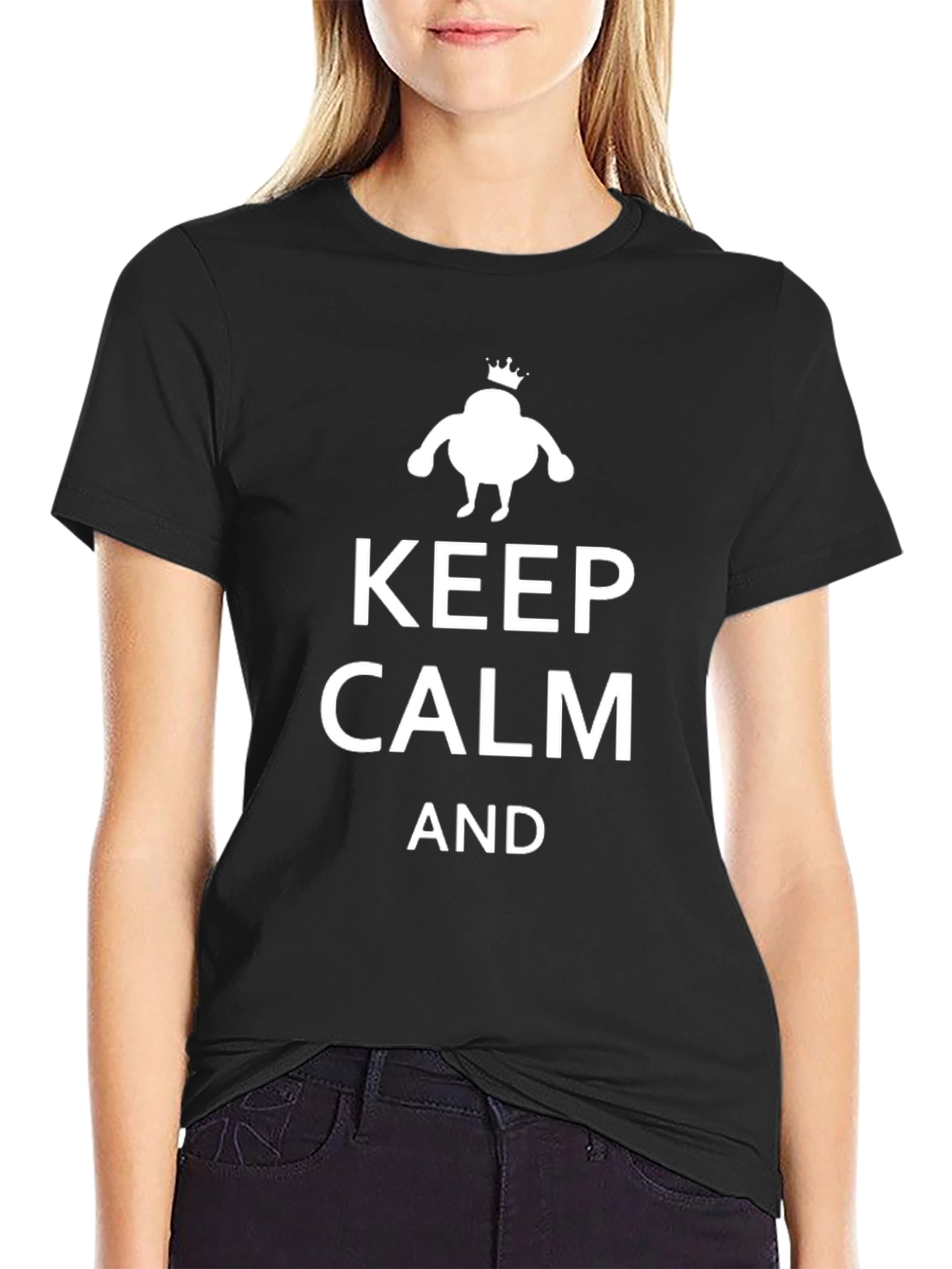 Black Keep Calm King Boo T-Shirt - Black view 2