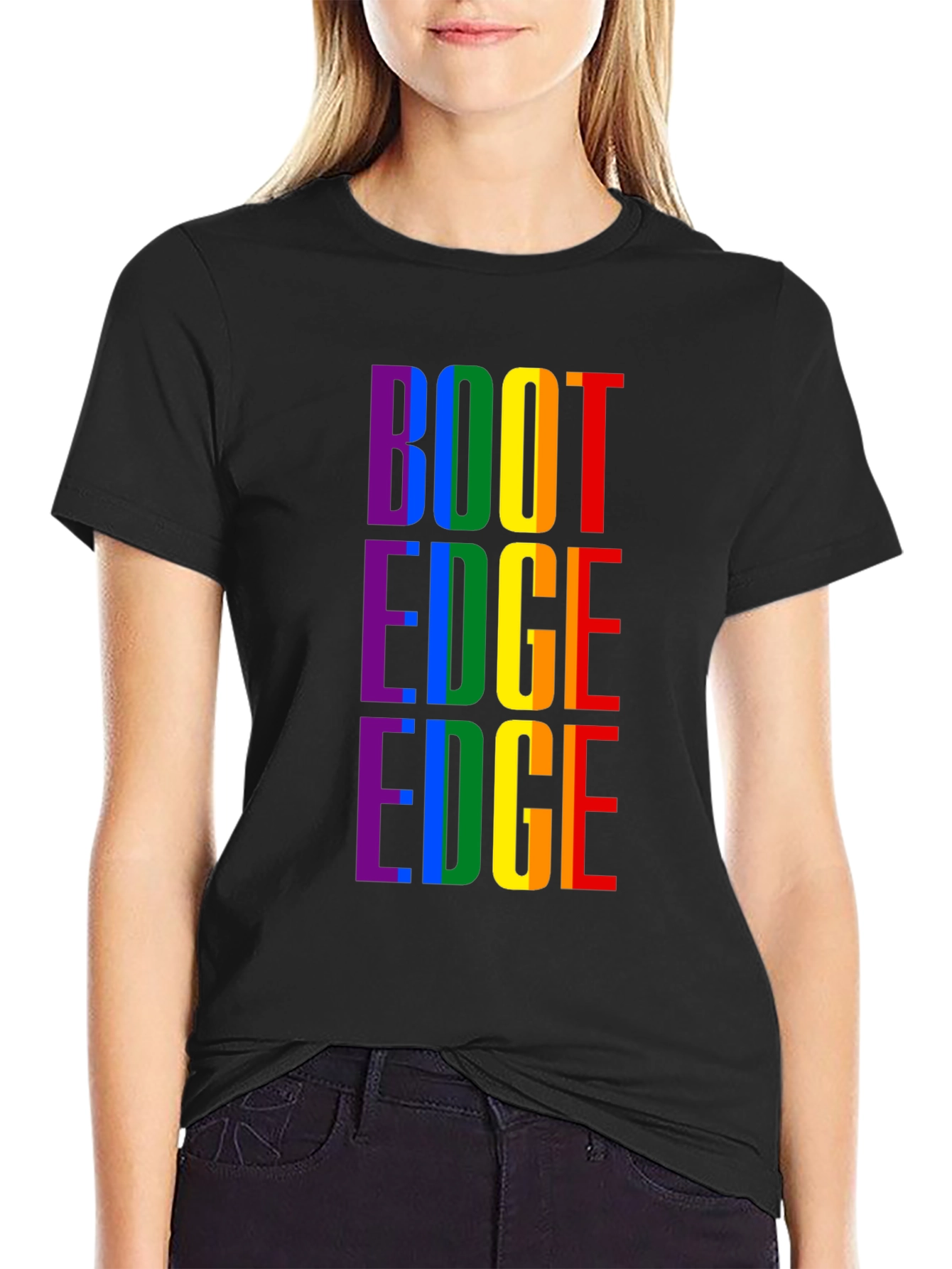 Black Rainbow "BOOT EDGE EDGE" Pride T-Shirt view 2