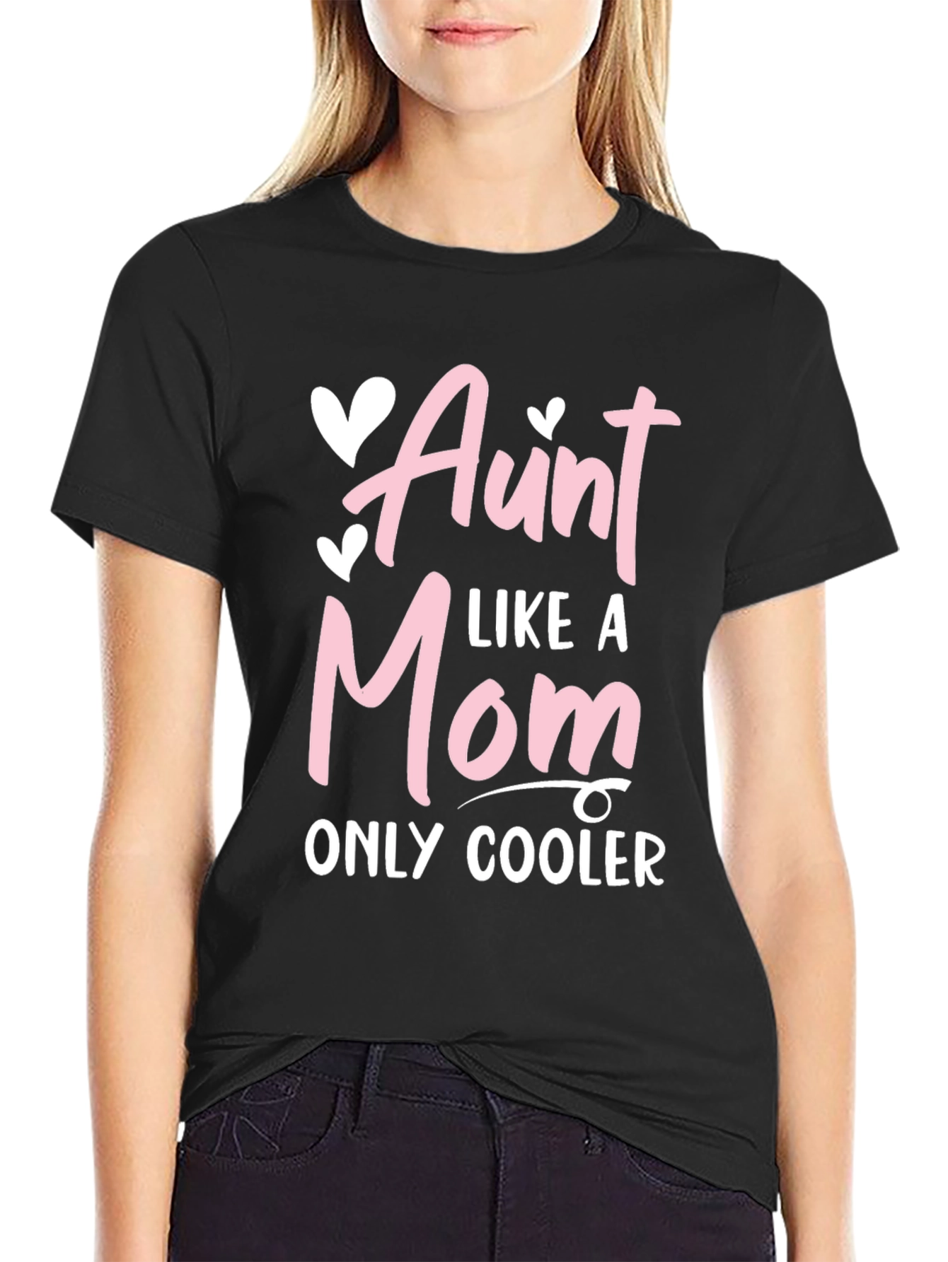 Black Aunt Like a Mom Only Cooler Tee view 2
