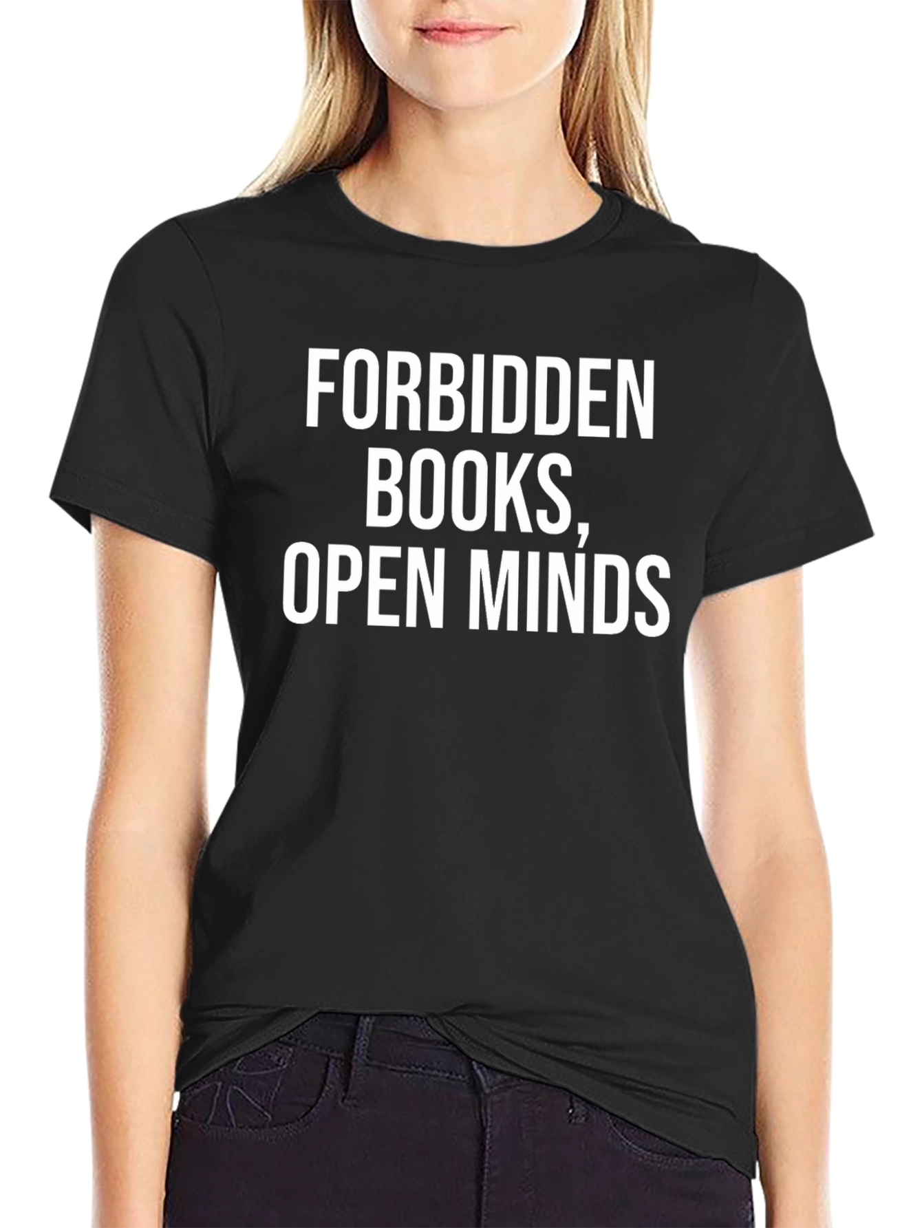 Black Forbidden Books, Open Minds Graphic T-Shirt view 2