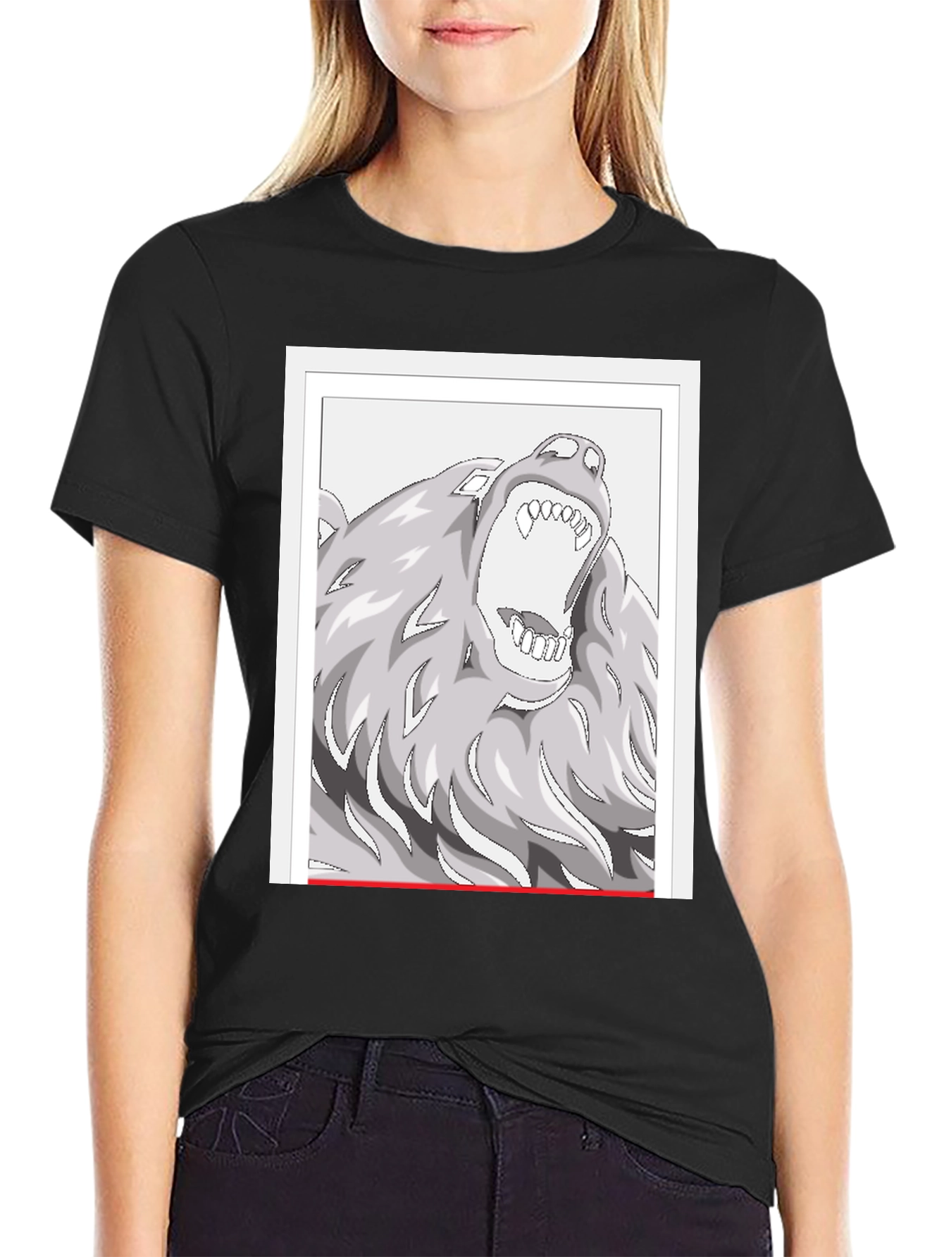 Black Wolf Graphic Tee - Black view 2