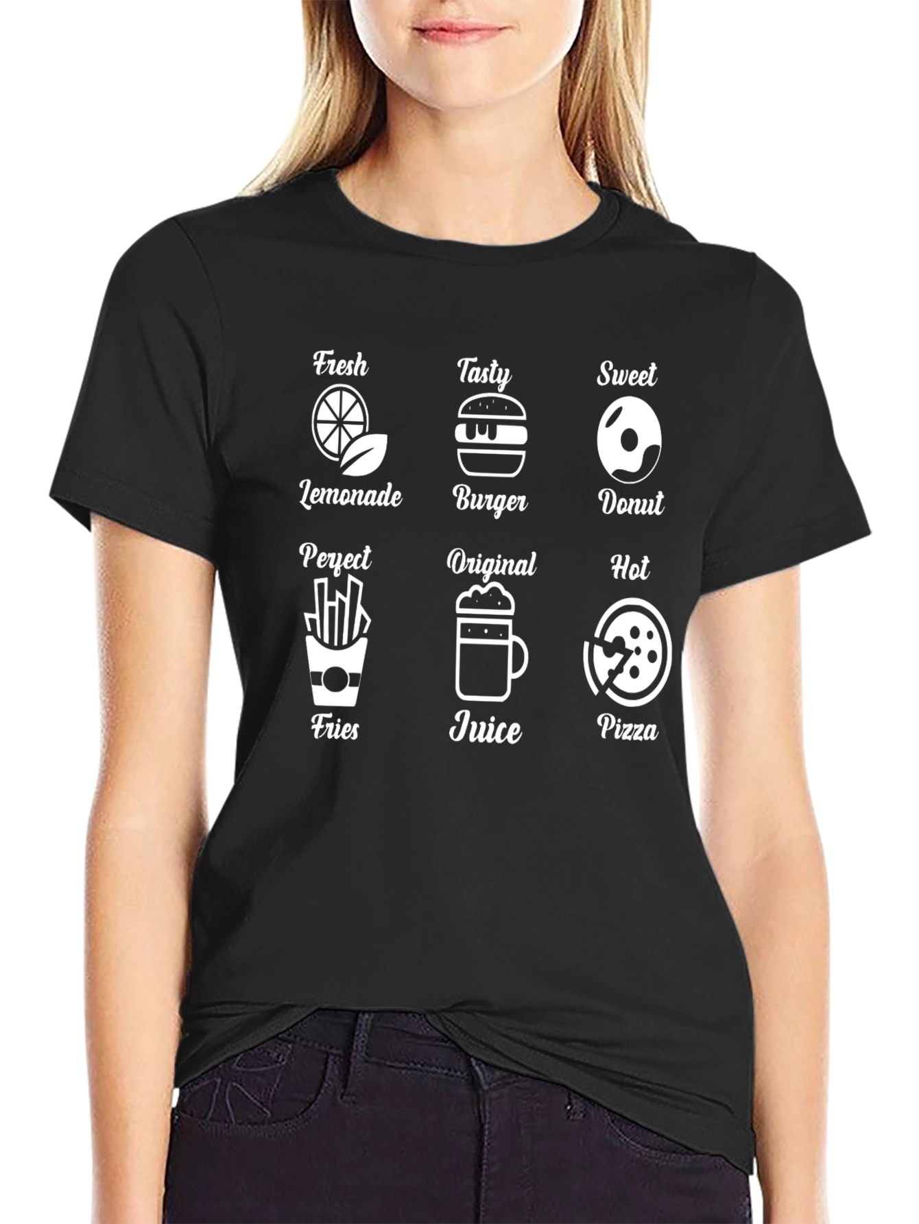 Black Men's Black Food Icon T-Shirt view 2