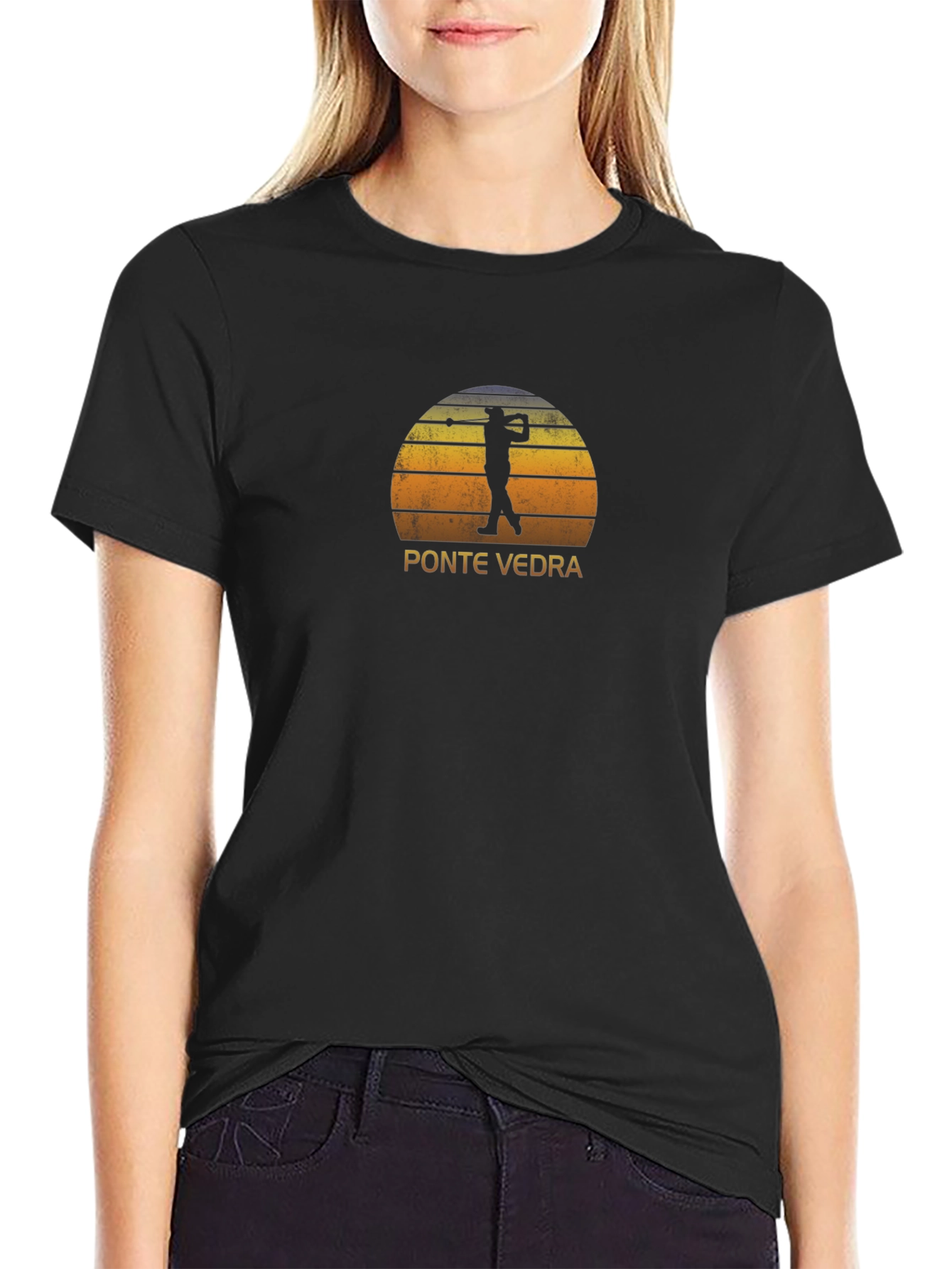 Black Ponte Vedra Golf Silhouette Graphic Tee view 2