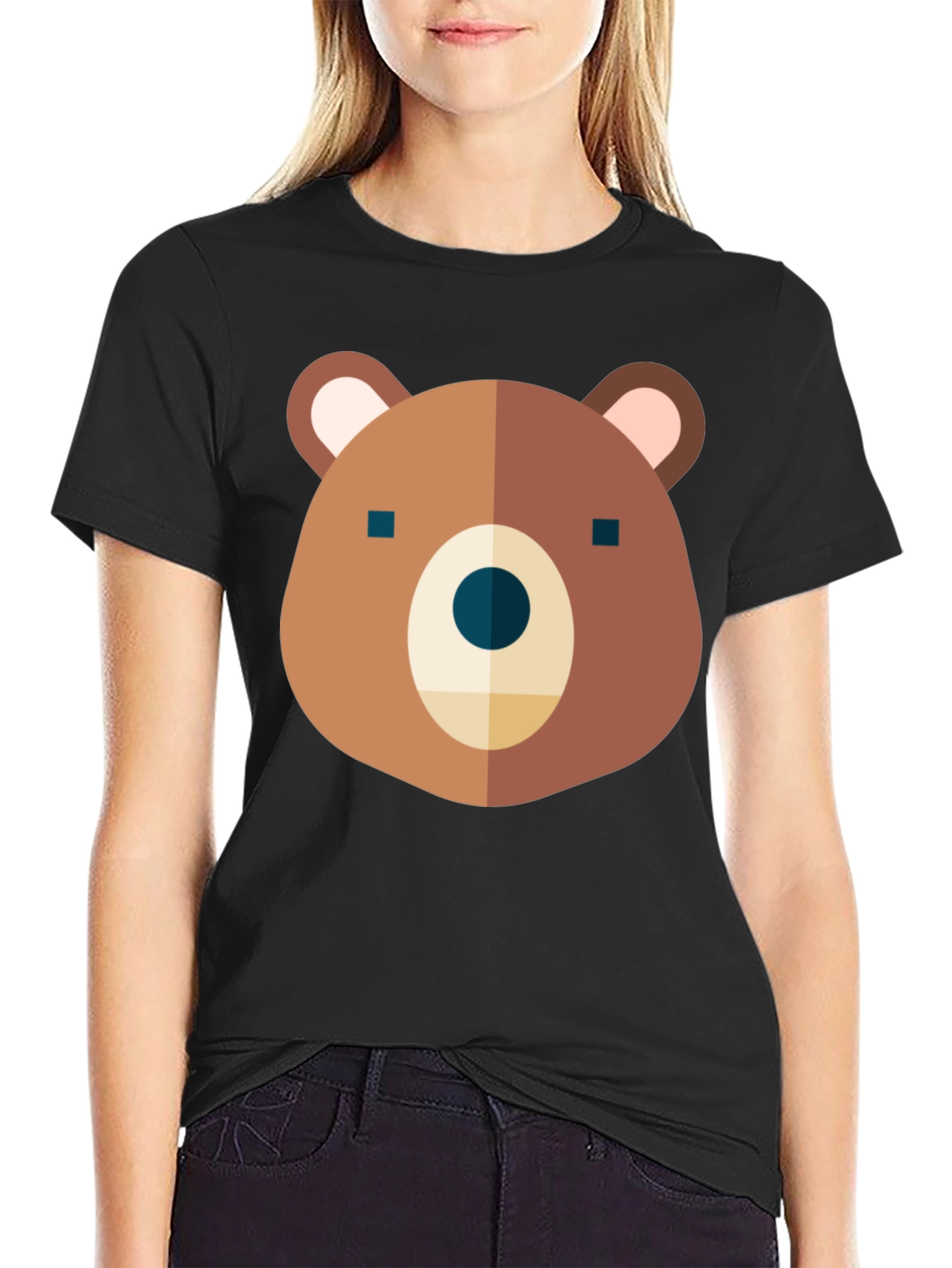 Black Bear Graphic Black T-Shirt - Soft Cotton Tee view 2