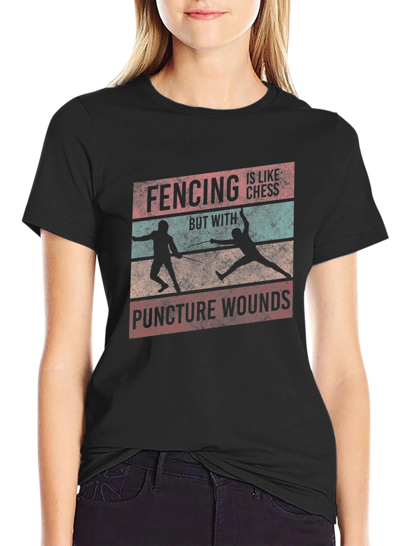 Black Fencing is Like Chess T-Shirt view 2