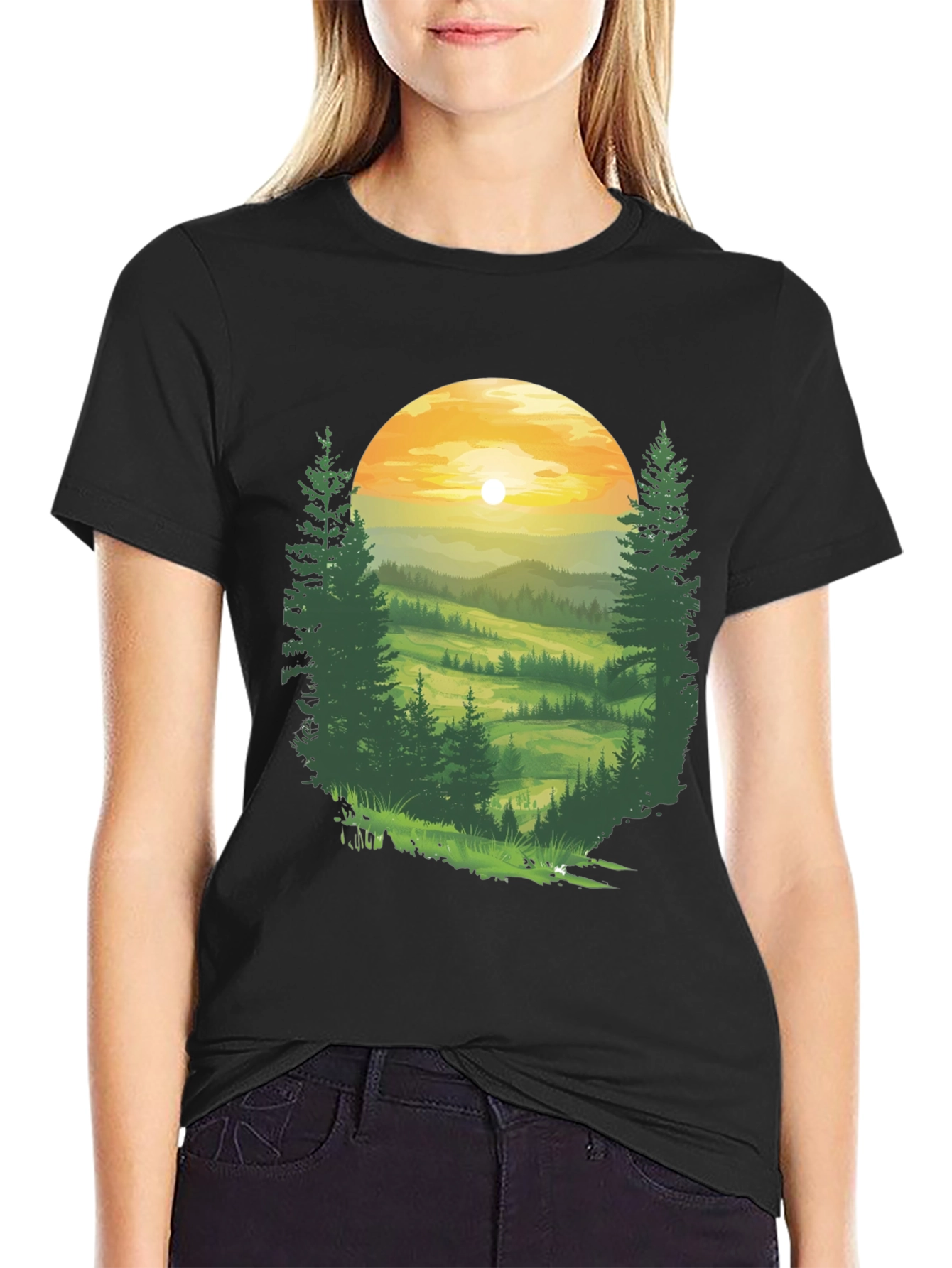 Black Nature Vista Black T-Shirt view 2