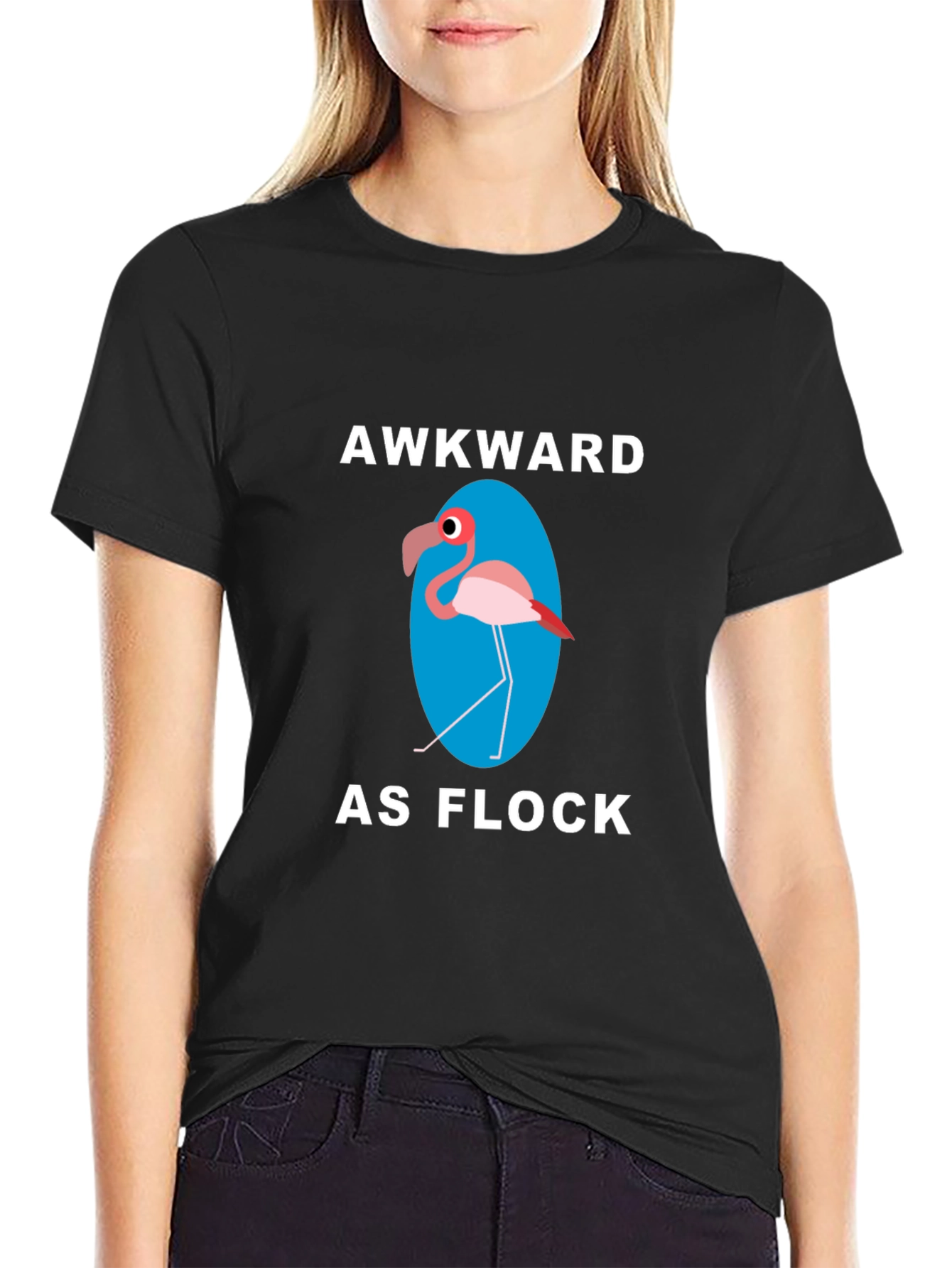 Black Awkward as Flock Graphic T-Shirt view 2