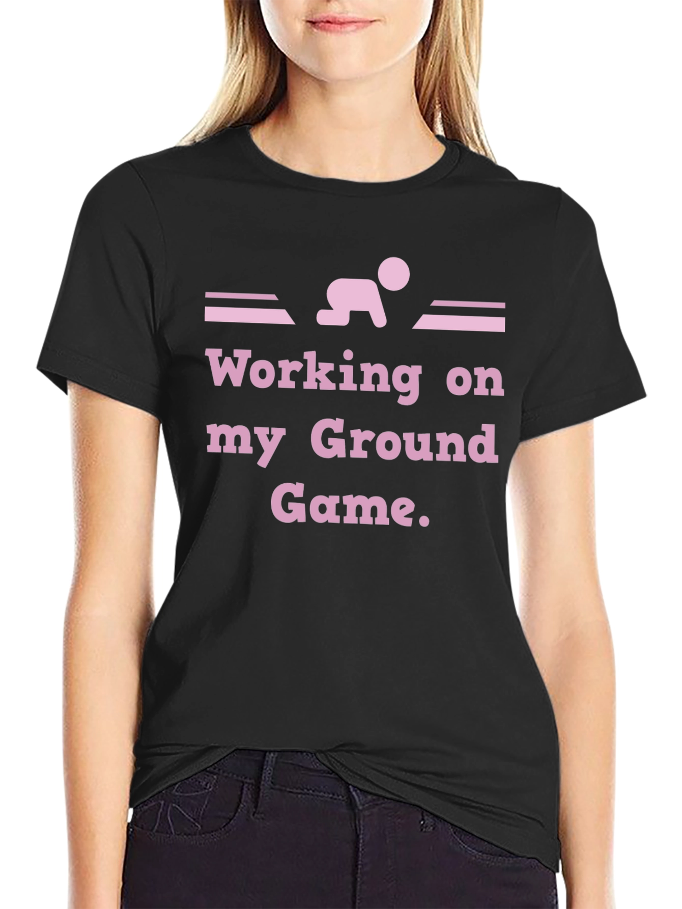 Black Working on My Ground Game T-Shirt view 2