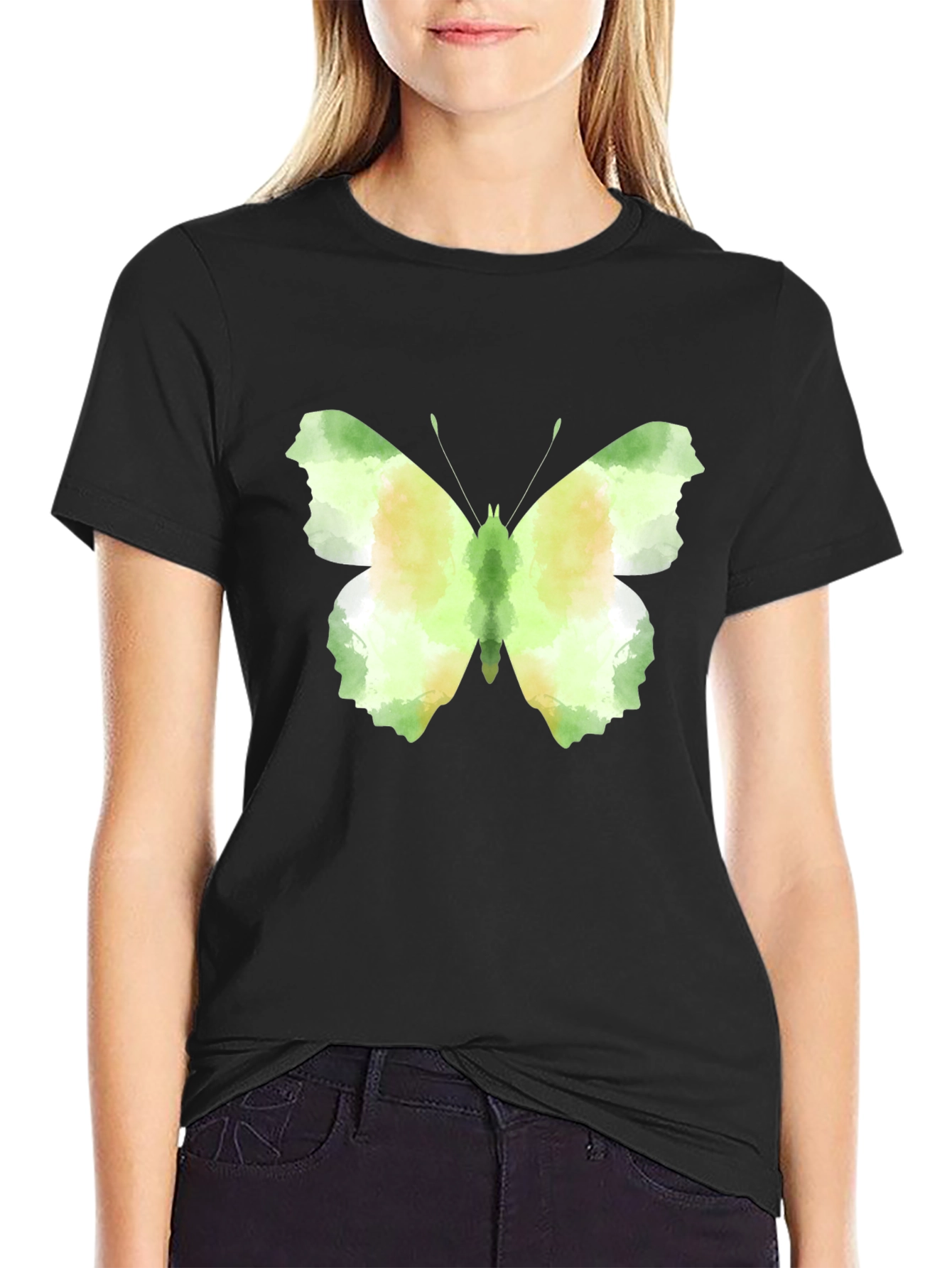 Black Butterfly Graphic Tee - Stylish Men's Black T-Shirt view 2