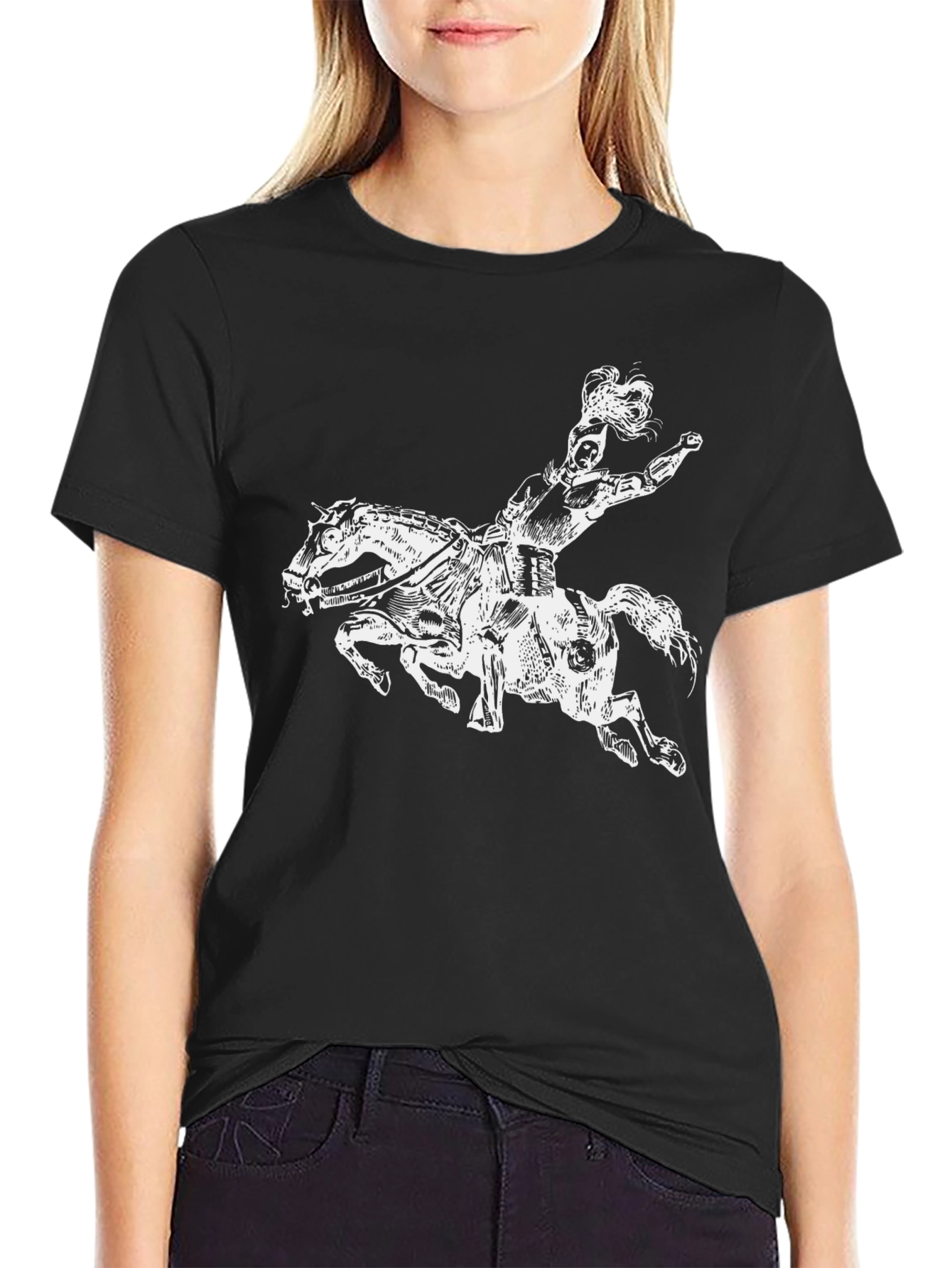 Black Centaur Graphic Tee - Black Cotton T-Shirt view 2