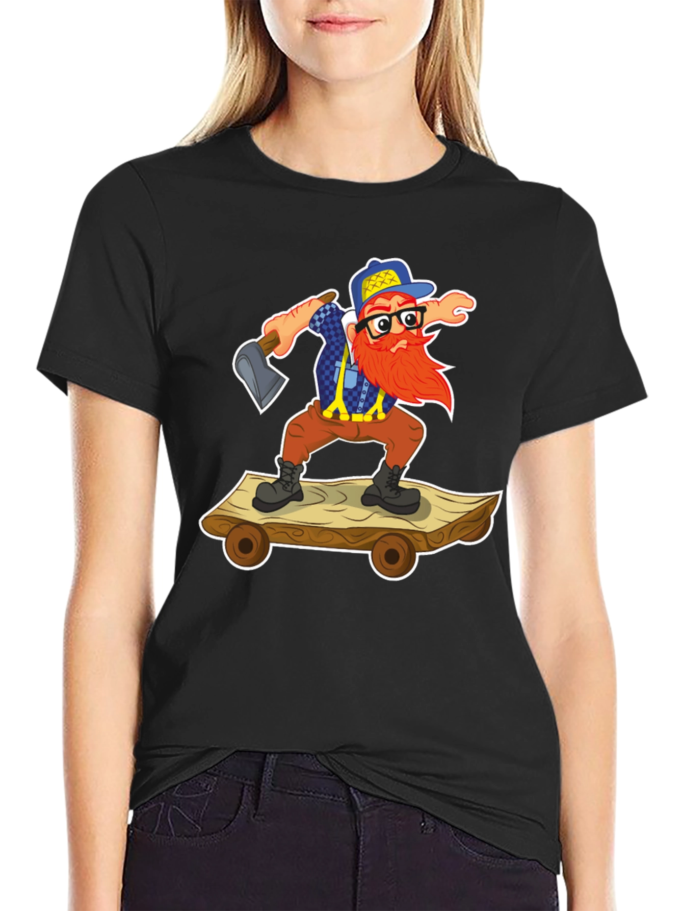 Black Lumberjack Skateboard T-Shirt view 2