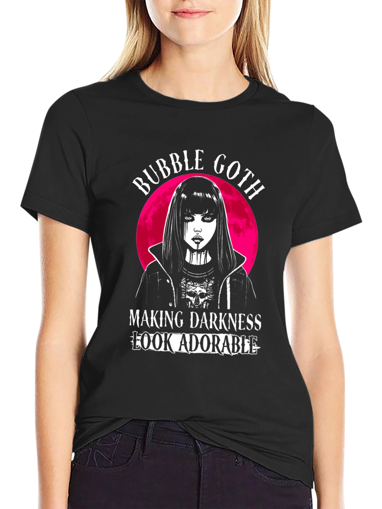 Black Bubble Goth T-Shirt - Making Darkness Look Adorable view 2