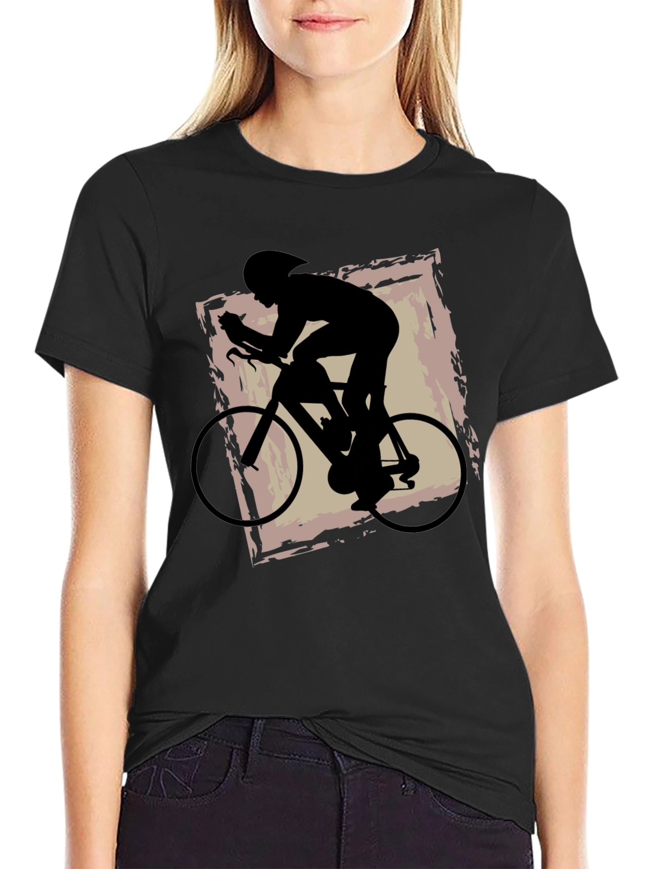 Black Cycling Silhouette Graphic Tee view 2