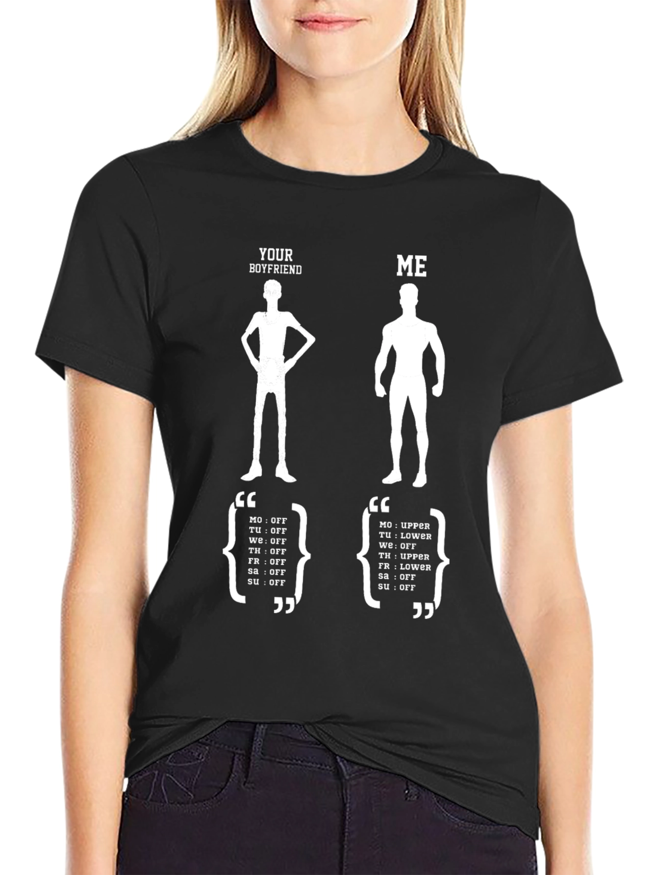 Black Funny 'Your Boyfriend vs. Me' Graphic Tee view 2