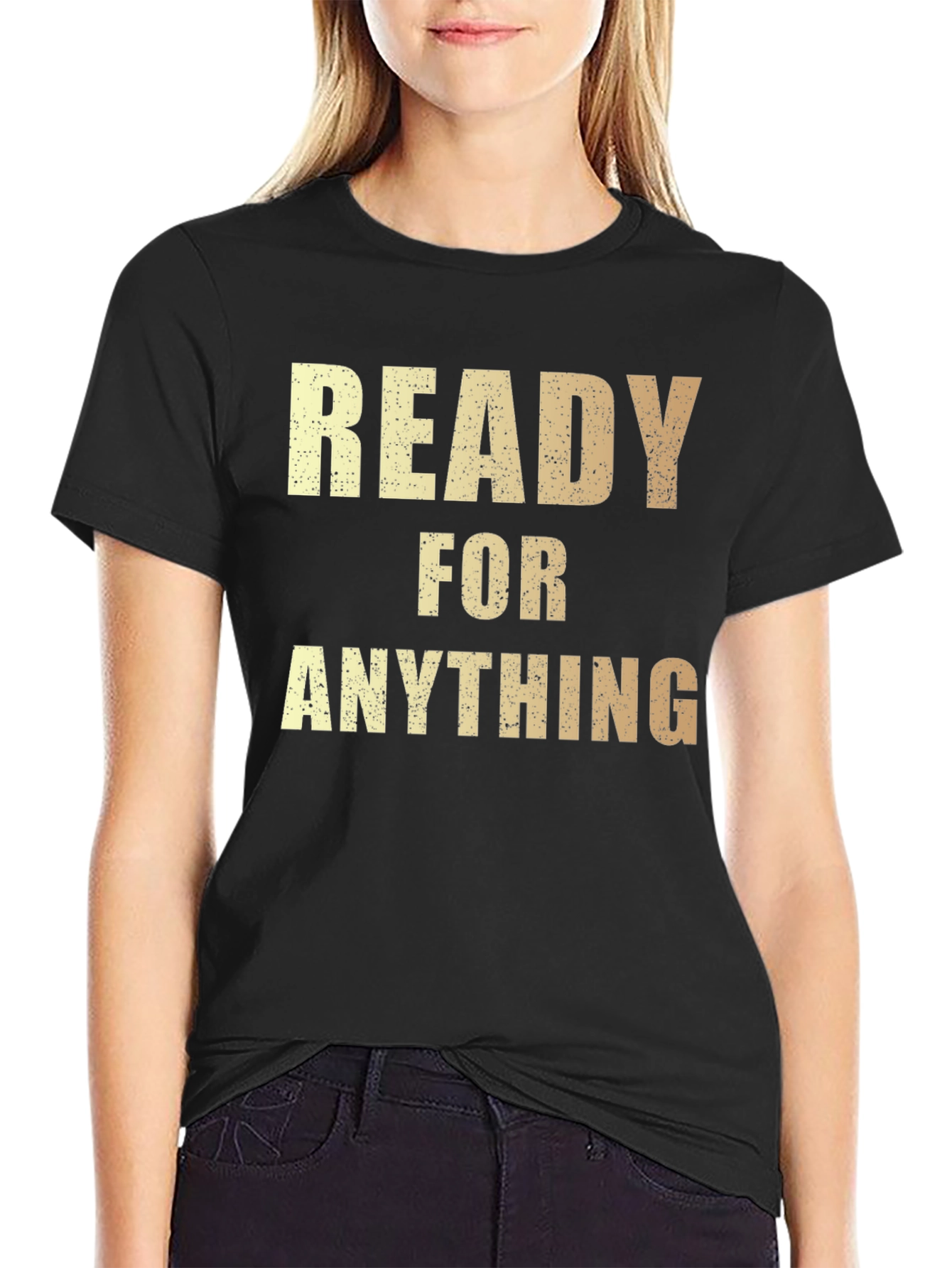 Black Ready For Anything Men's Black T-Shirt view 2