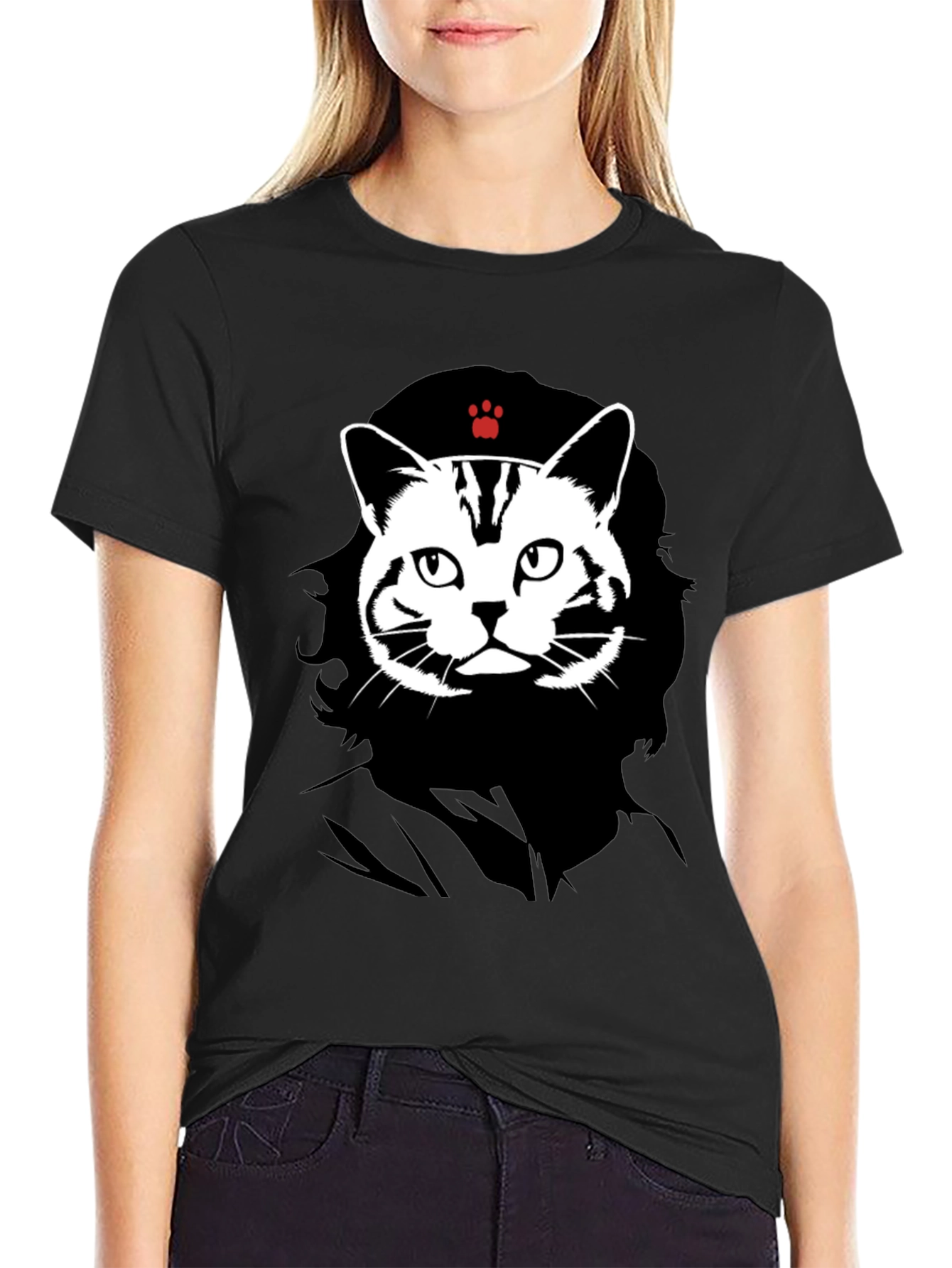 Black Cat Guevara Graphic T-Shirt view 2