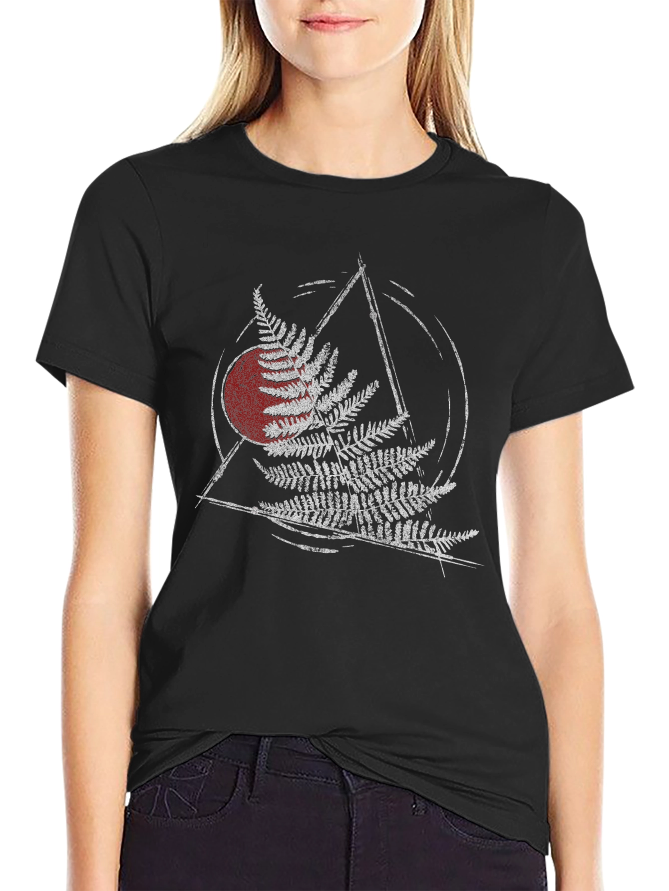 Black Fern Graphic Tee - Modern Botanical Design view 2