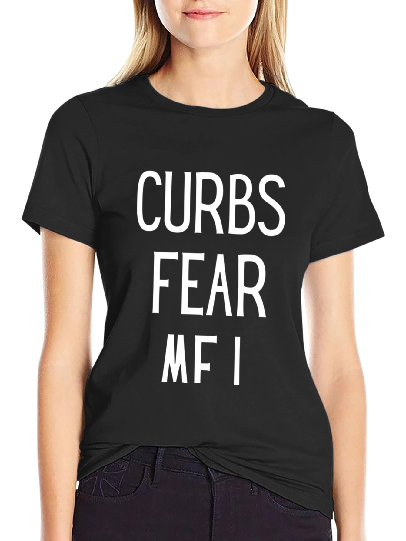 Black Curbs Fear MFI Graphic Tee - Black Cotton T-Shirt view 2