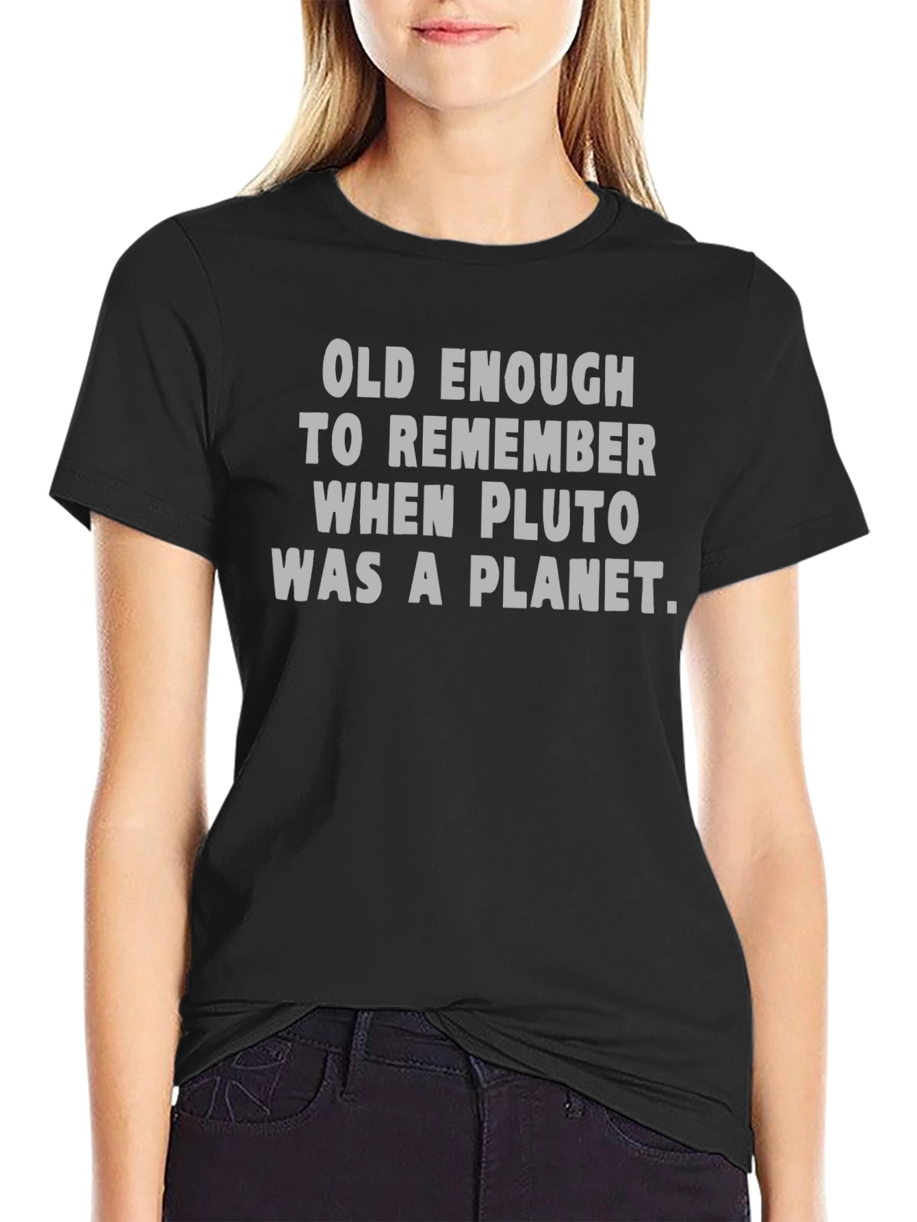 Black Pluto Was A Planet Funny Graphic Tee view 2