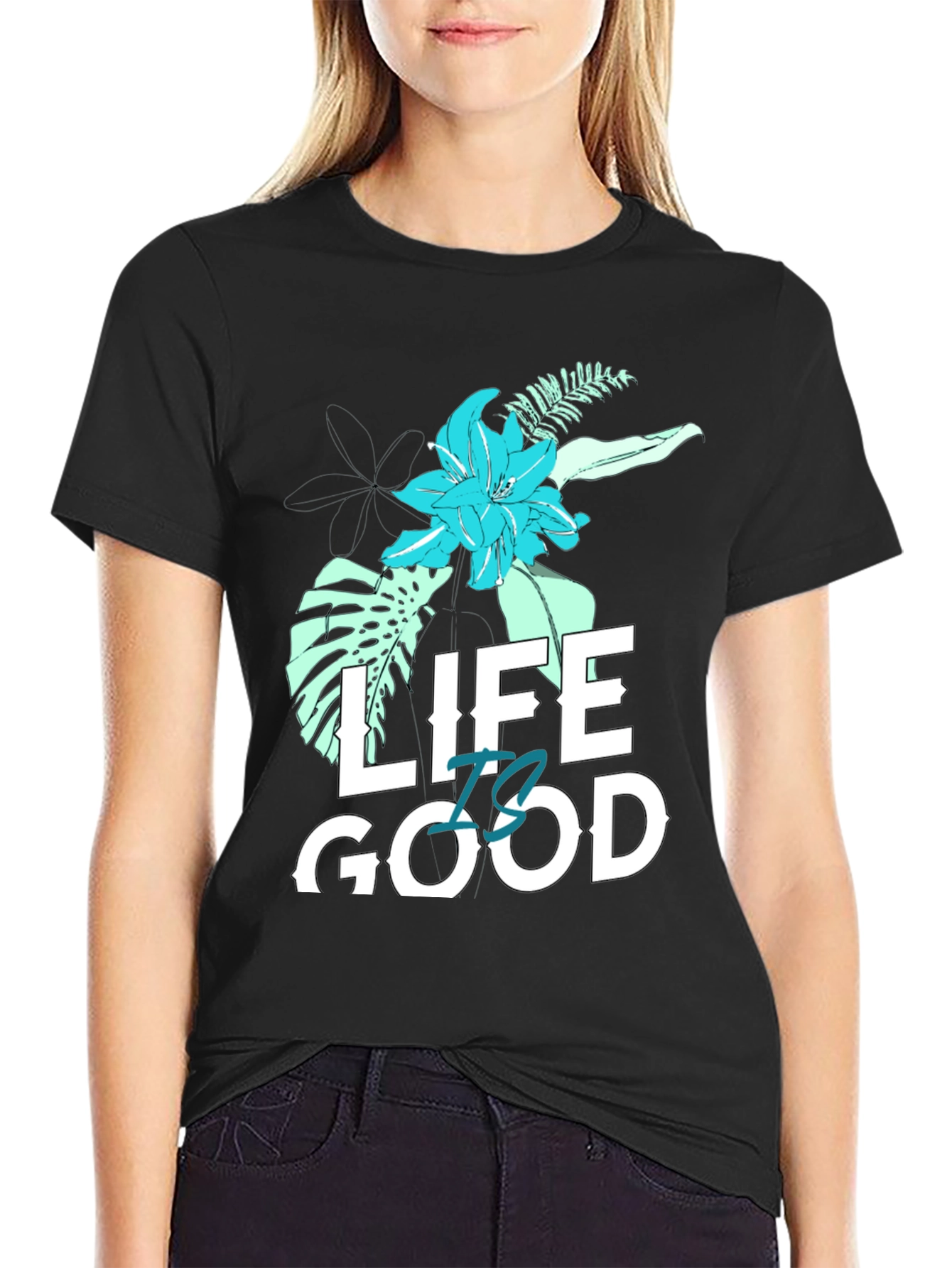 Black Life is Good Graphic T-Shirt - Black view 2