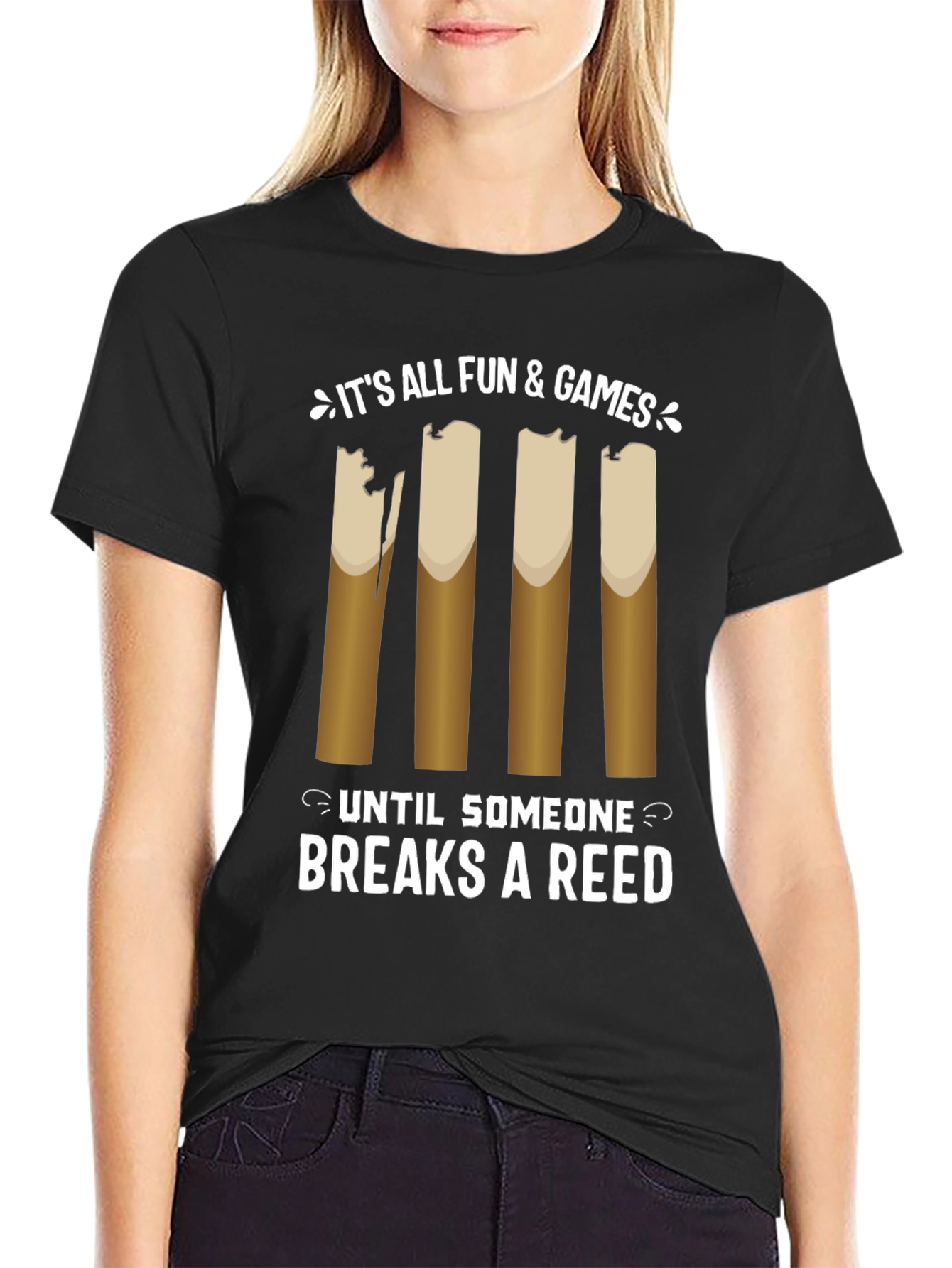 Black It's All Fun and Games Reed T-Shirt view 2