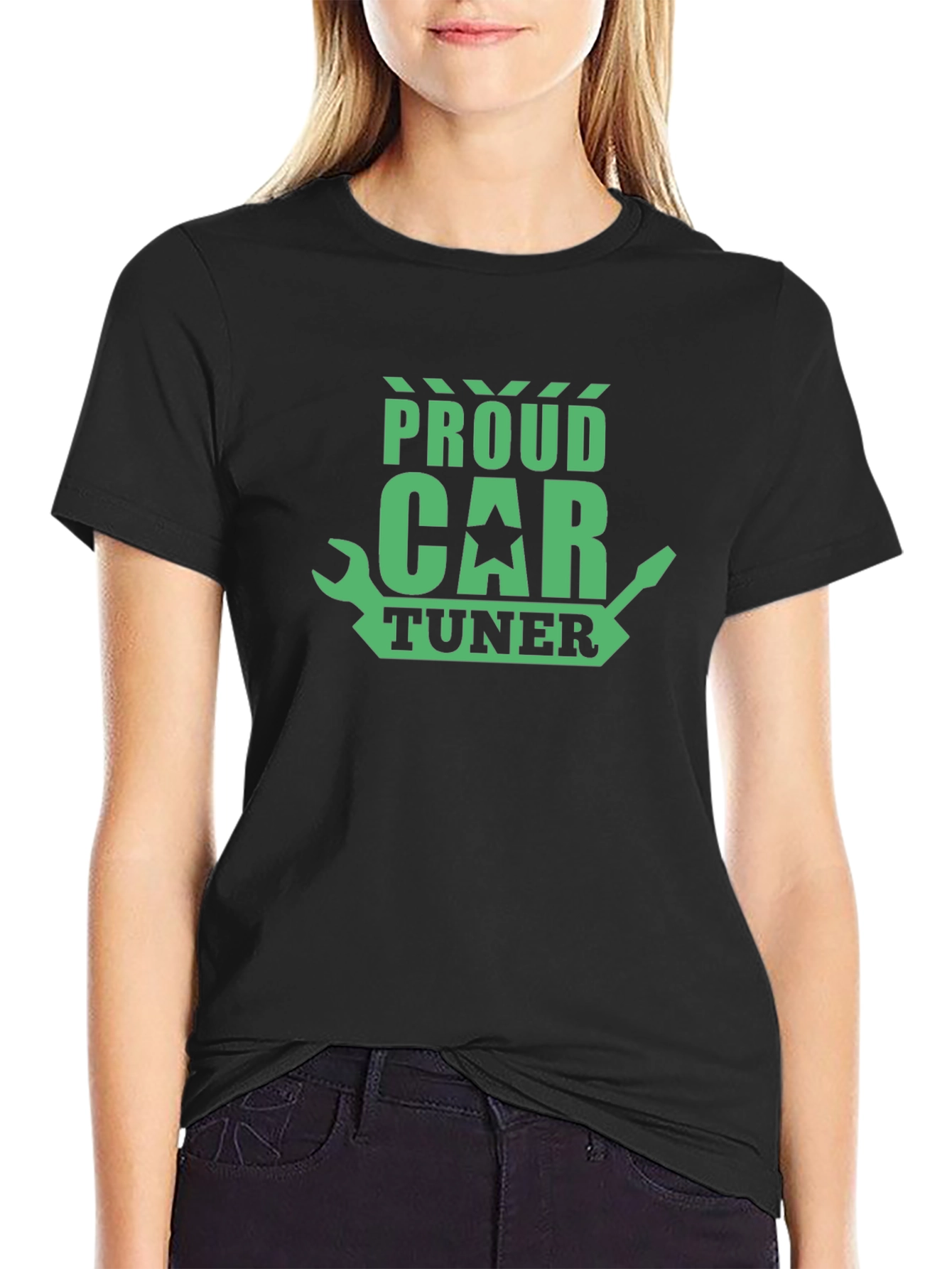 Black Proud Car Tuner Black T-Shirt view 2