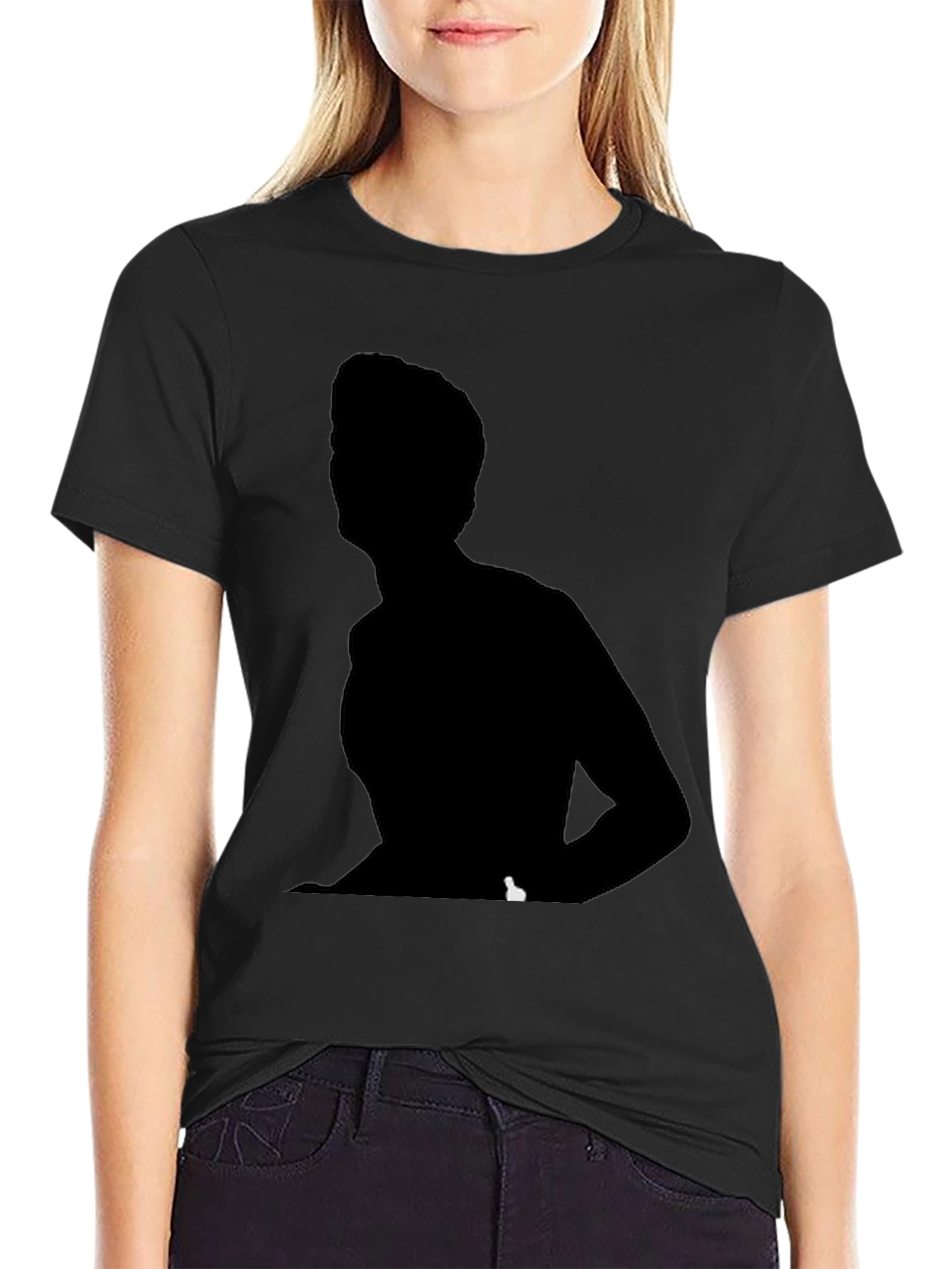 Black Silhouette Graphic Tee - Unisex Crew Neck T-Shirt view 2