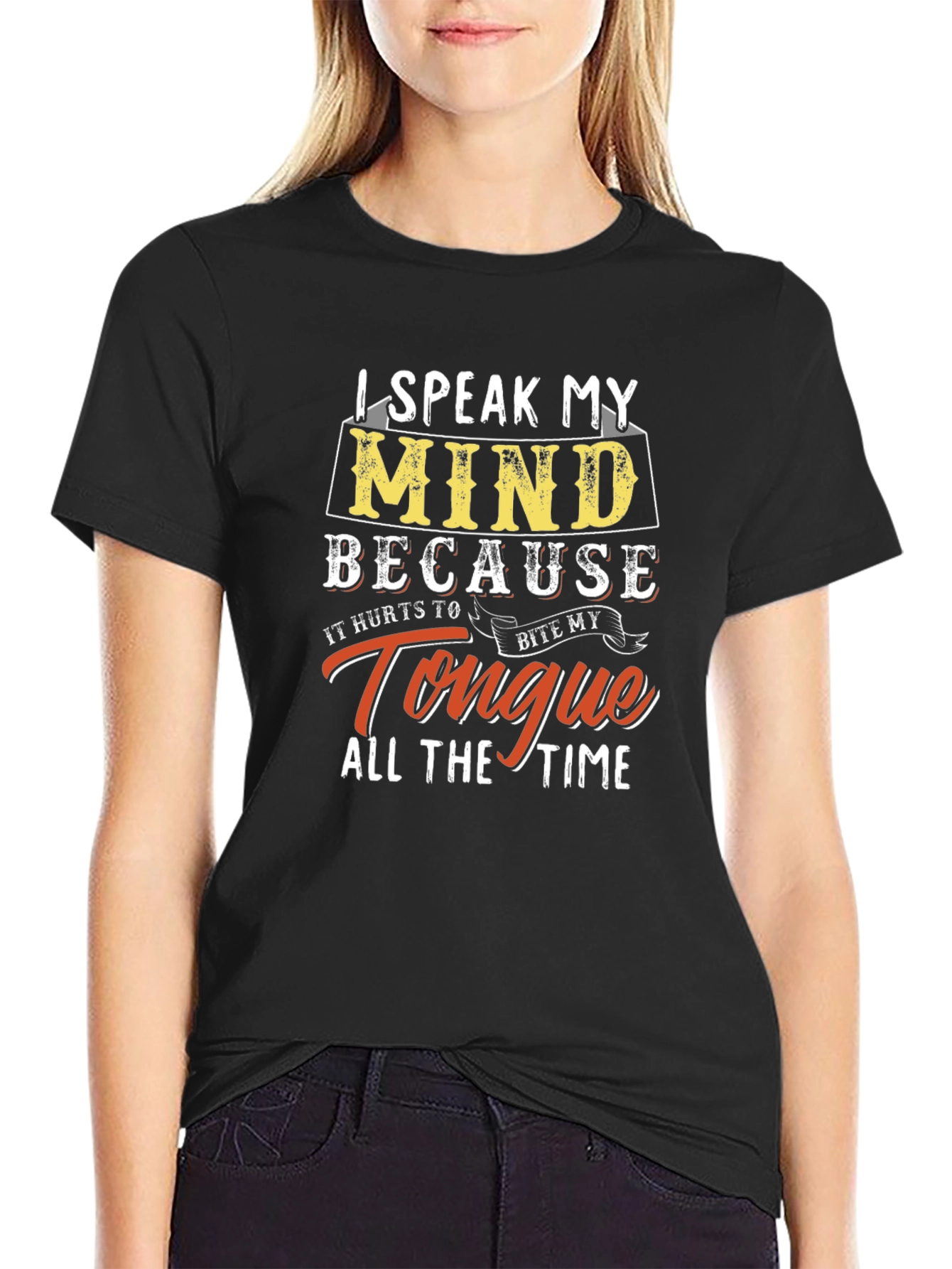 Black Speak My Mind Graphic T-Shirt view 2