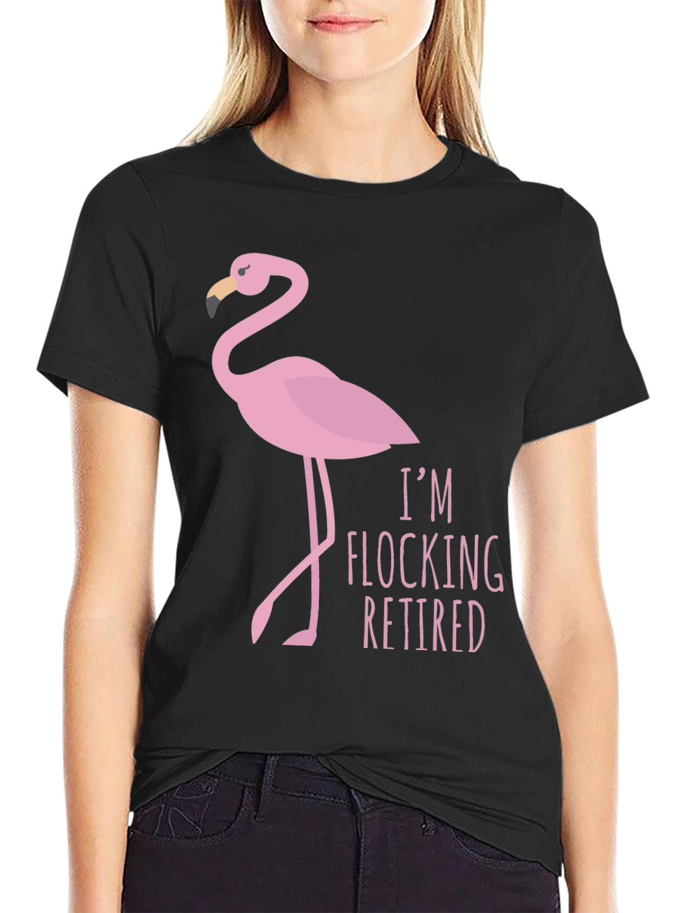 Black I'm Flocking Retired T-Shirt view 2