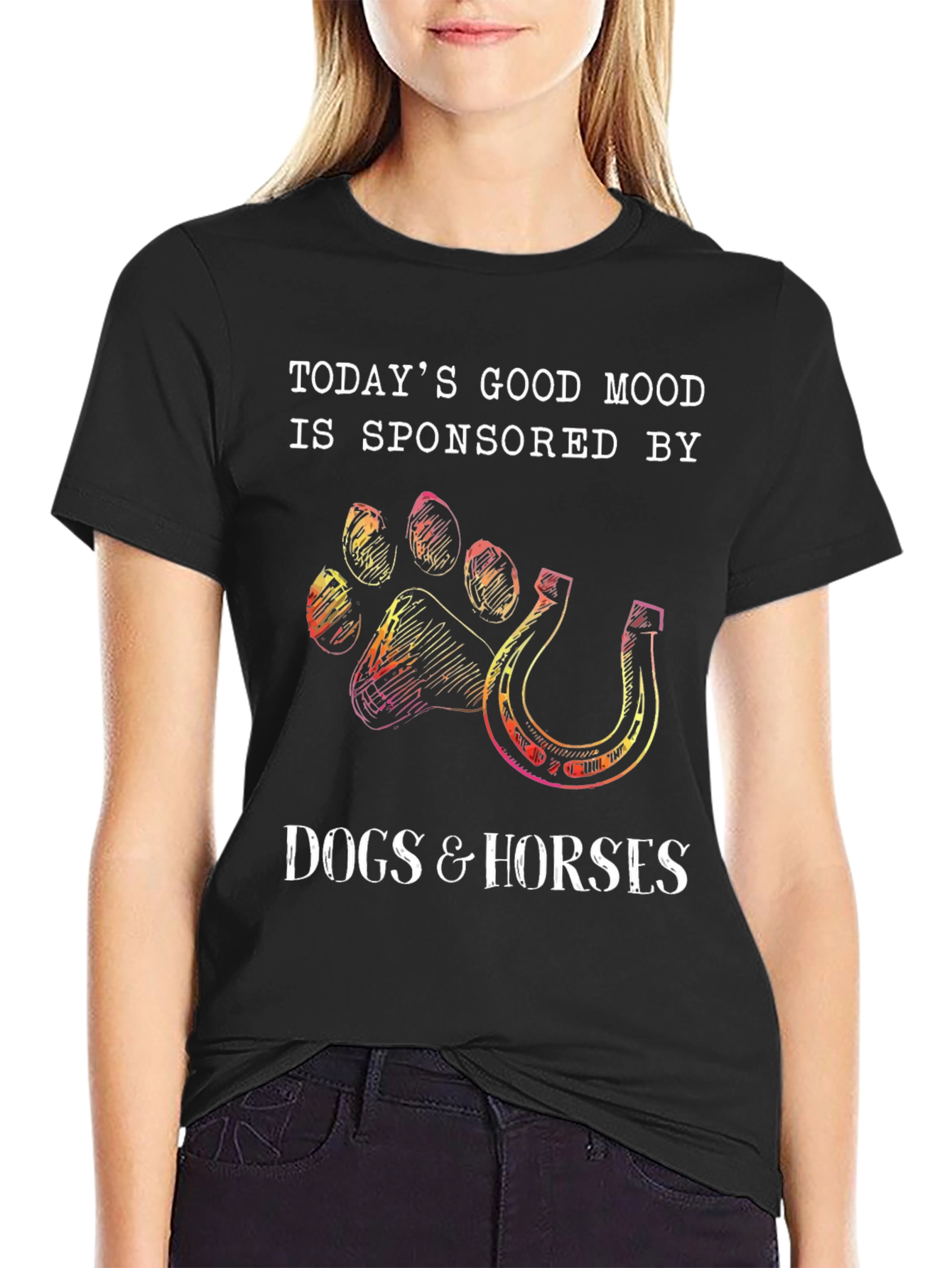 Black Dogs & Horses T-Shirt - Sponsored Good Mood view 2