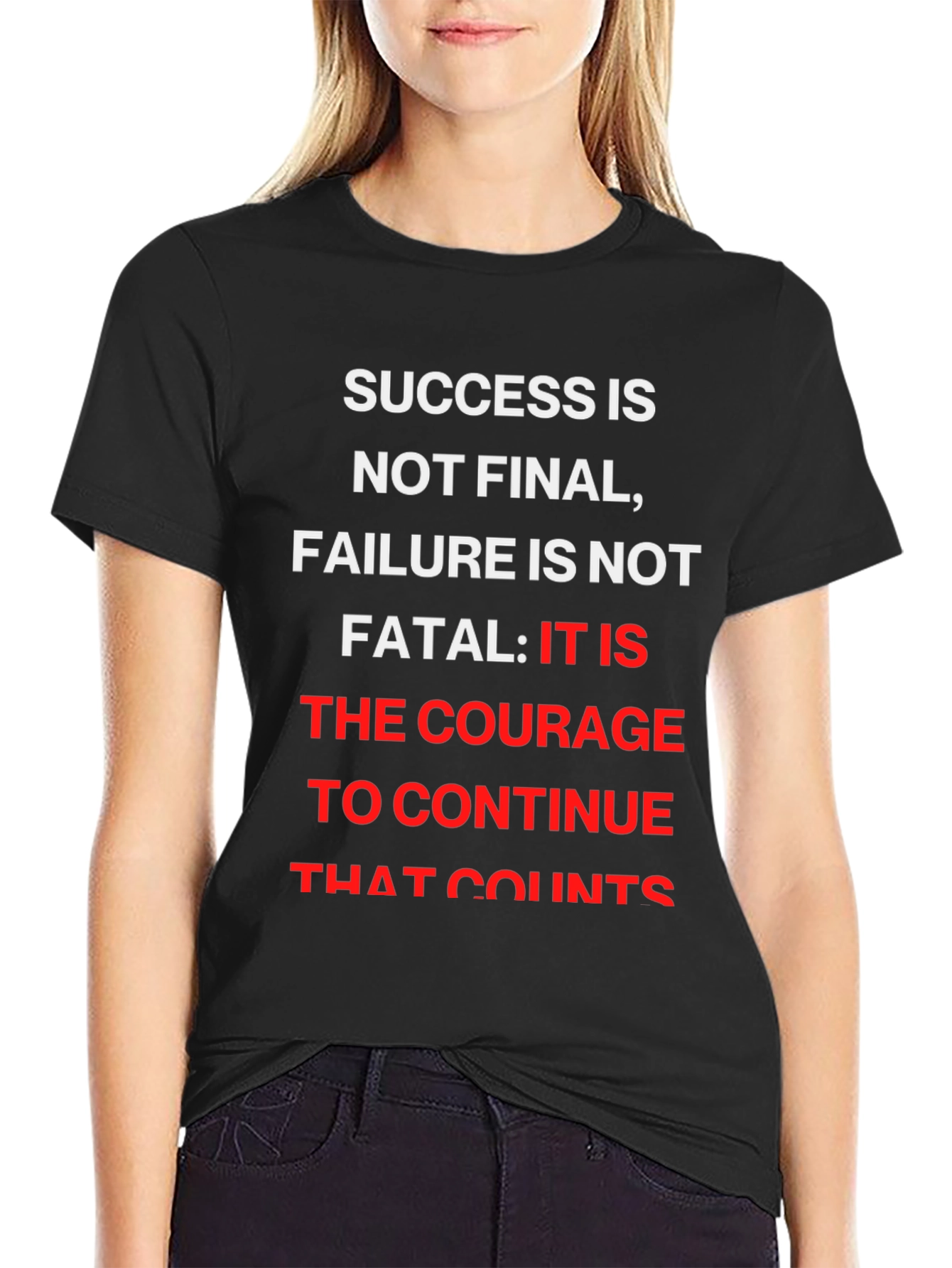Black Motivational Graphic T-Shirt - Success Quote view 2